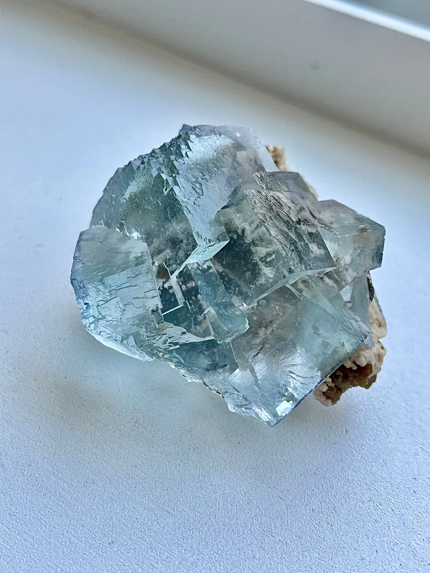 Light Blue Fluorite with Calcite & Inclusions