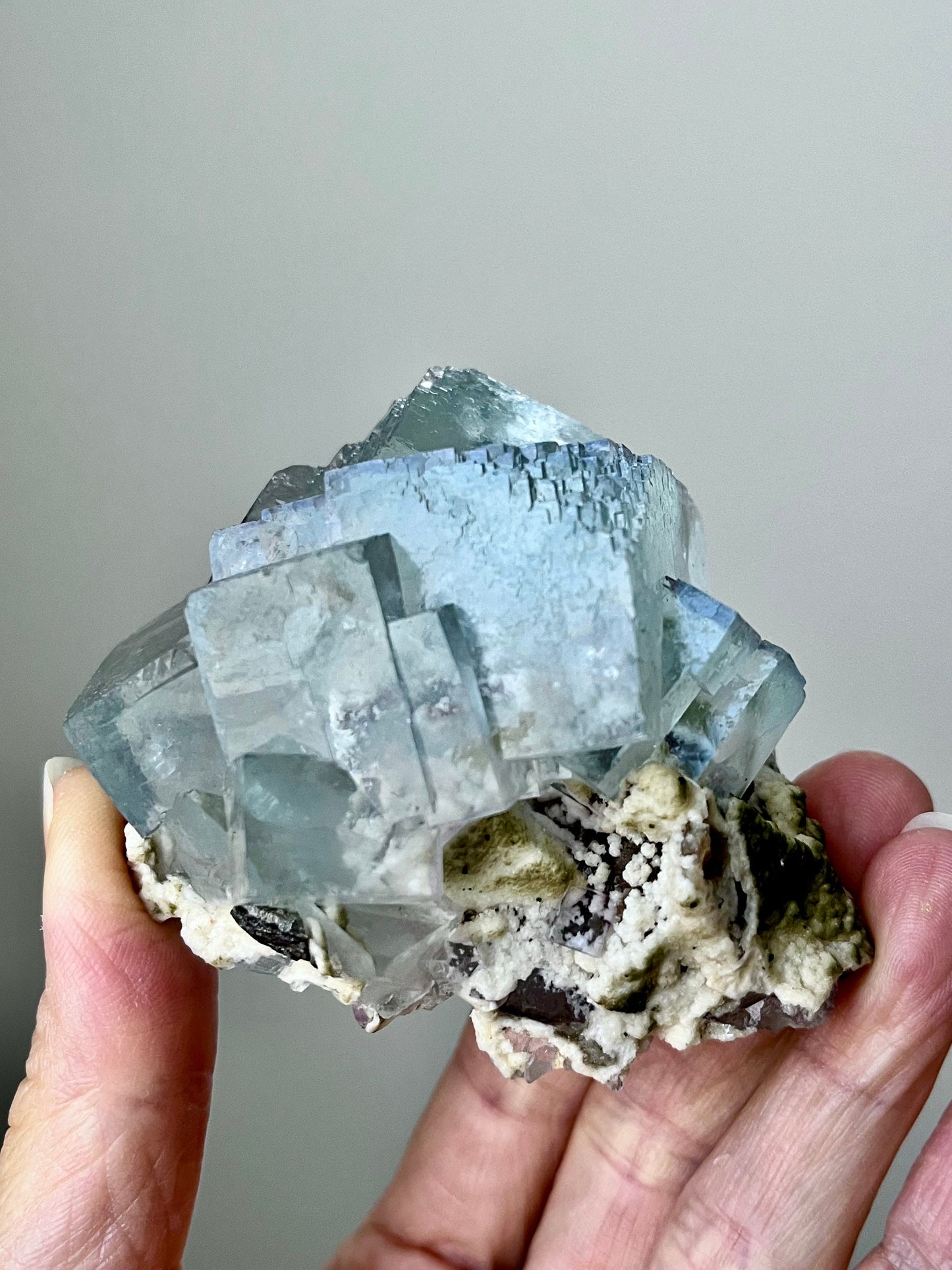 Light Blue Fluorite with Calcite & Inclusions
