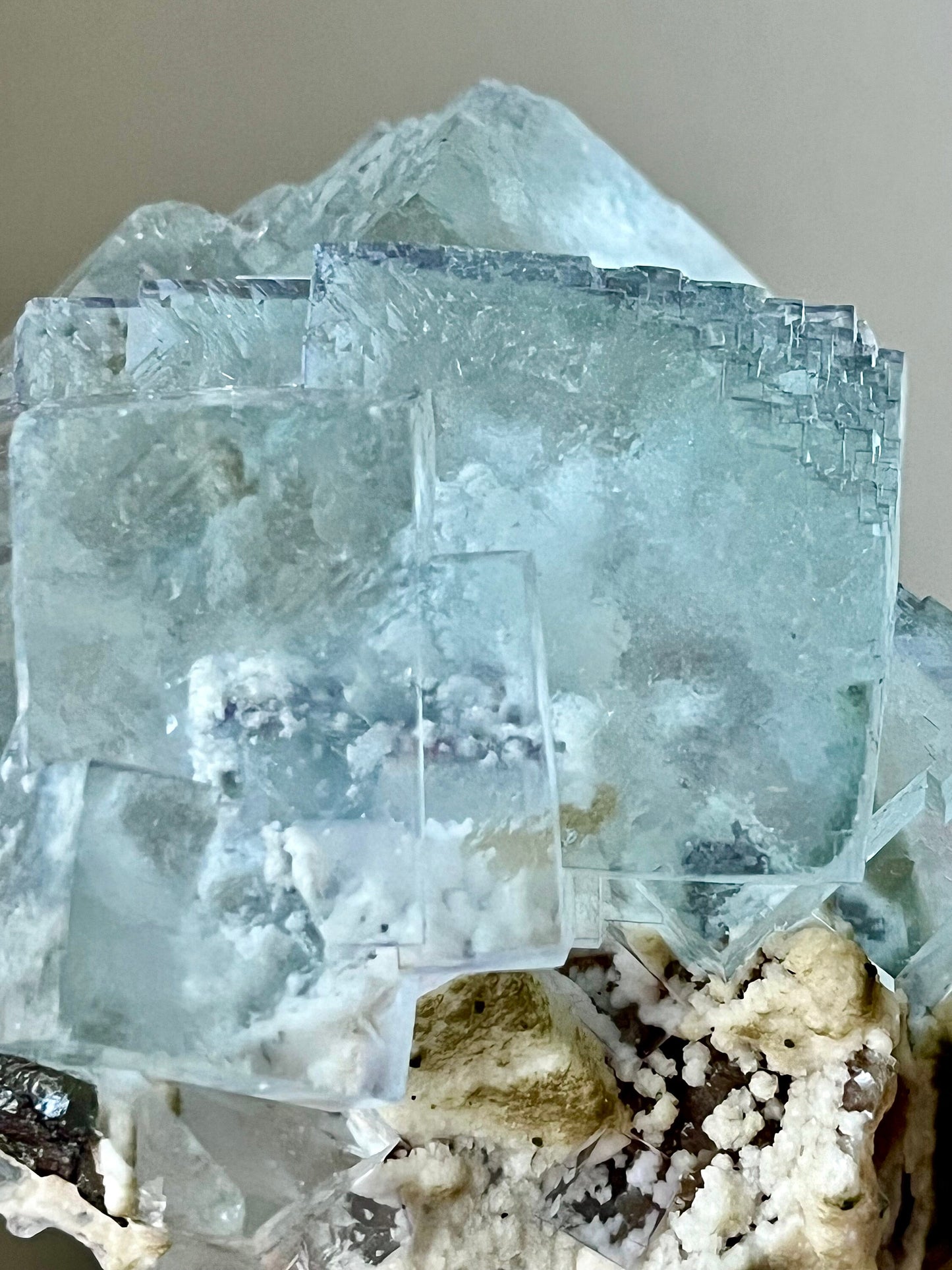 Light Blue Fluorite with Calcite & Inclusions