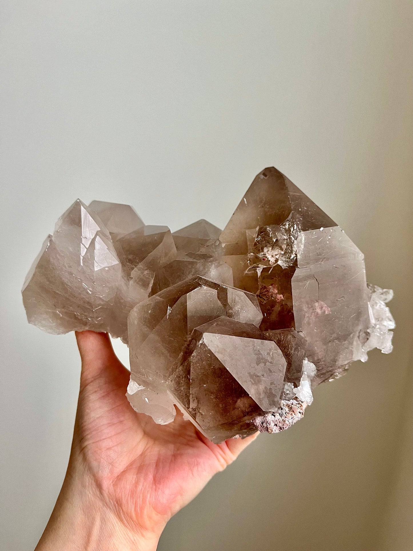Rutilated Smoky Quartz Cluster with Record Keepers
