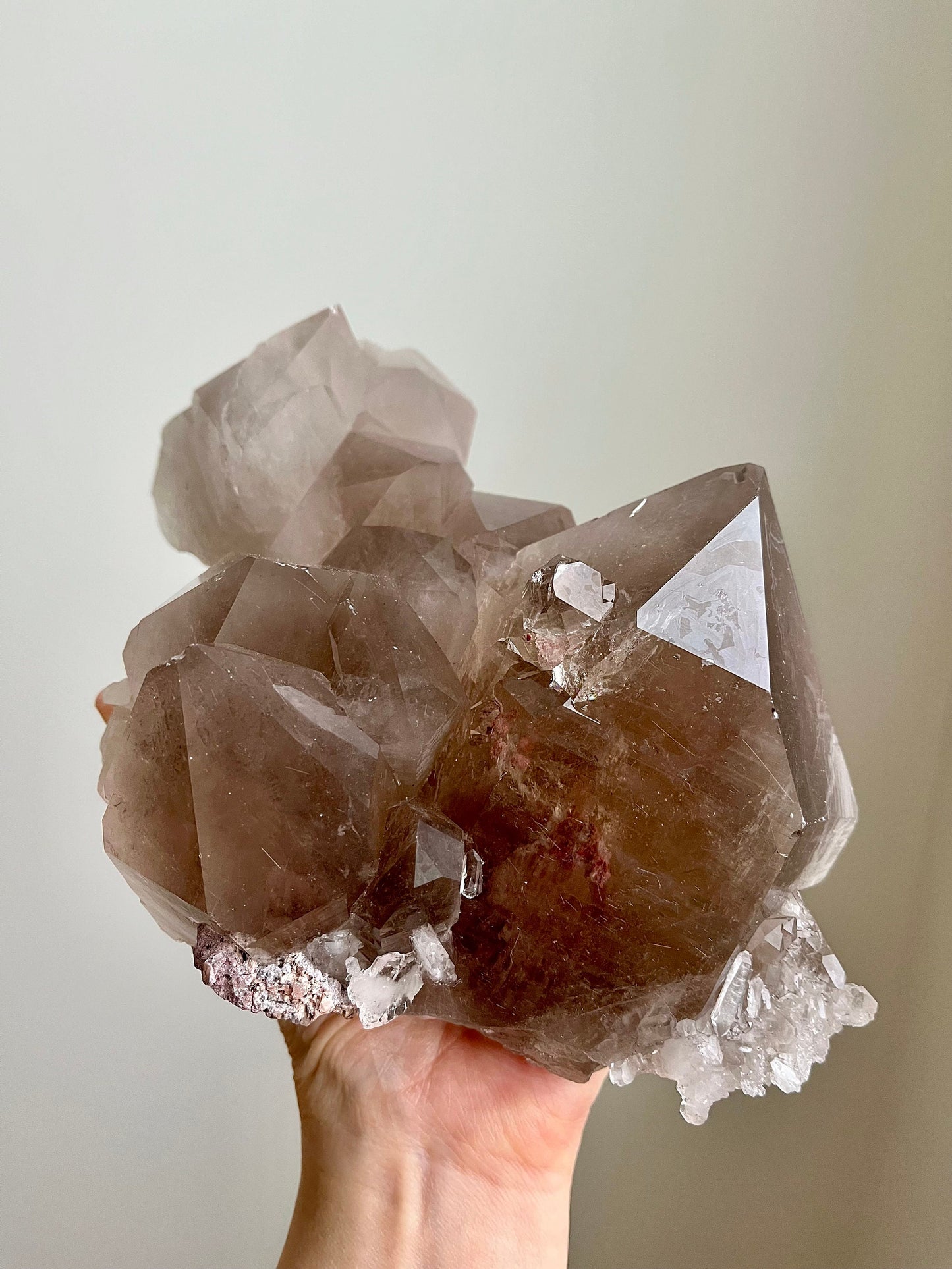 Rutilated Smoky Quartz Cluster with Record Keepers