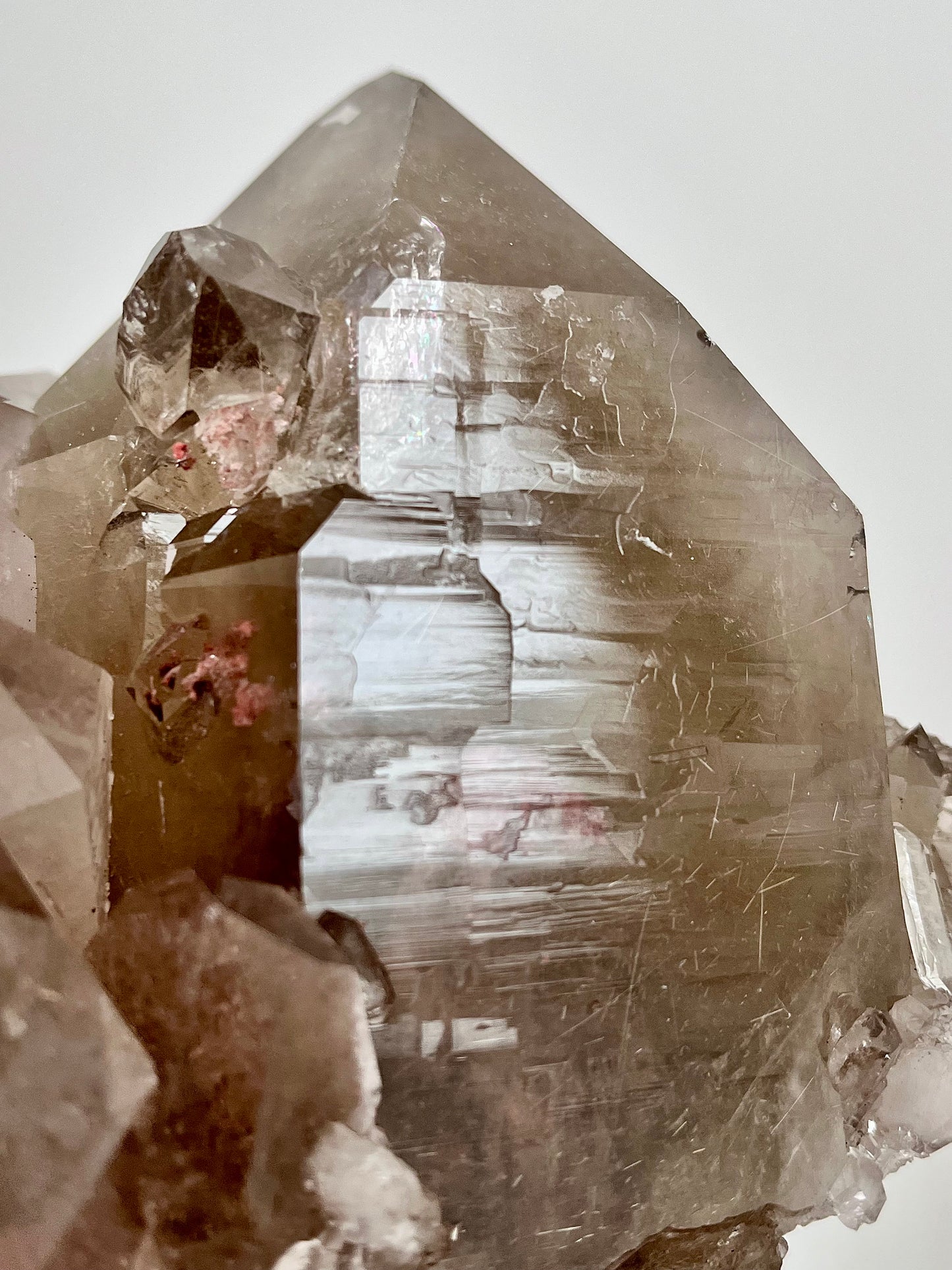 Rutilated Smoky Quartz Cluster with Record Keepers
