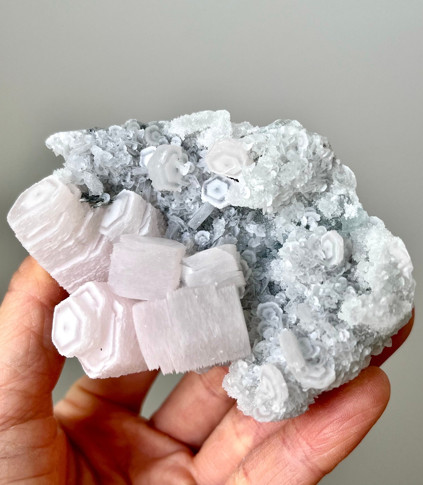 Fluorescent Pink Coin Calcite