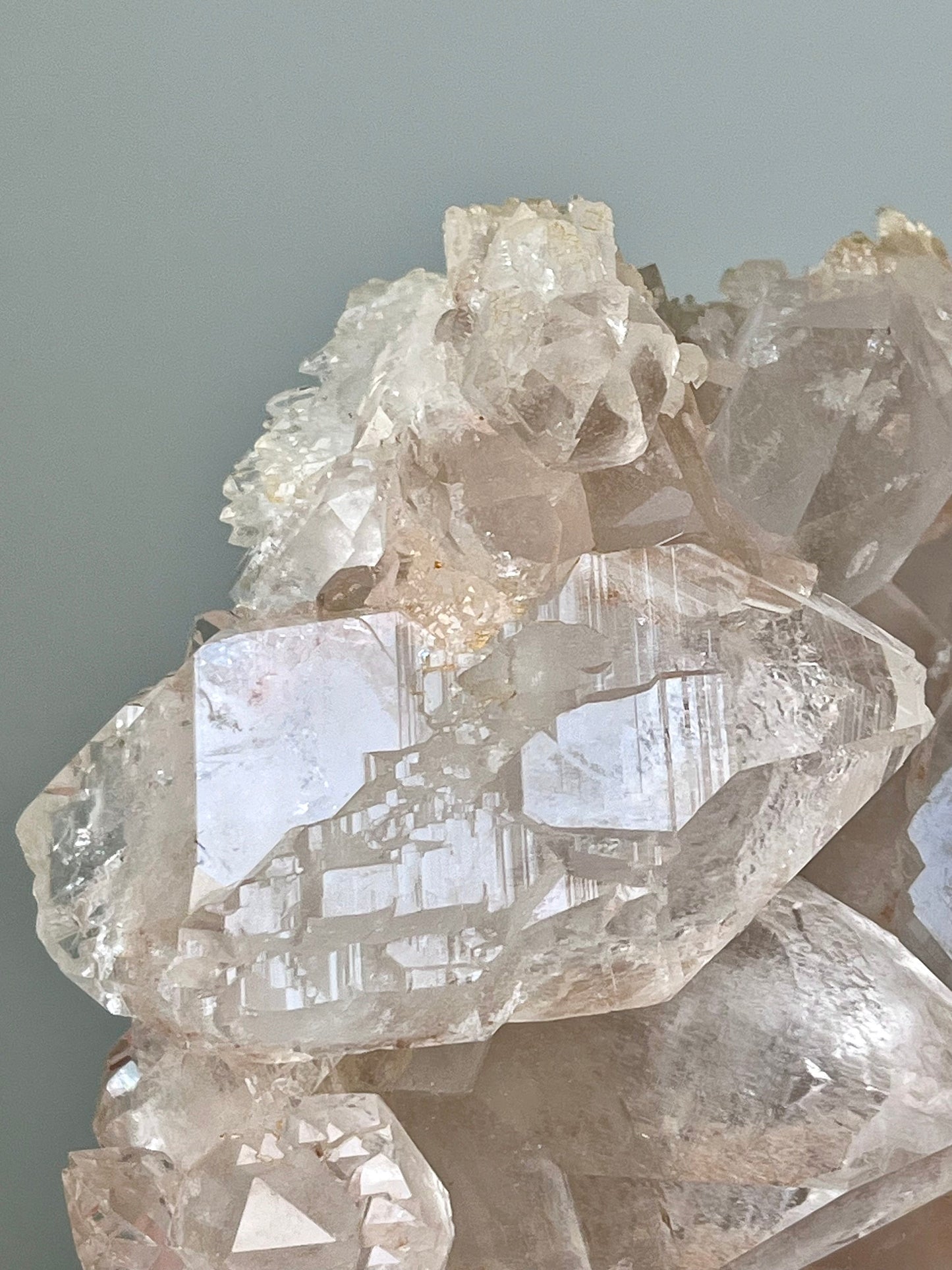 Himalayan/ Samadhi Quartz Cluster in Slight Peachy-pink Tint