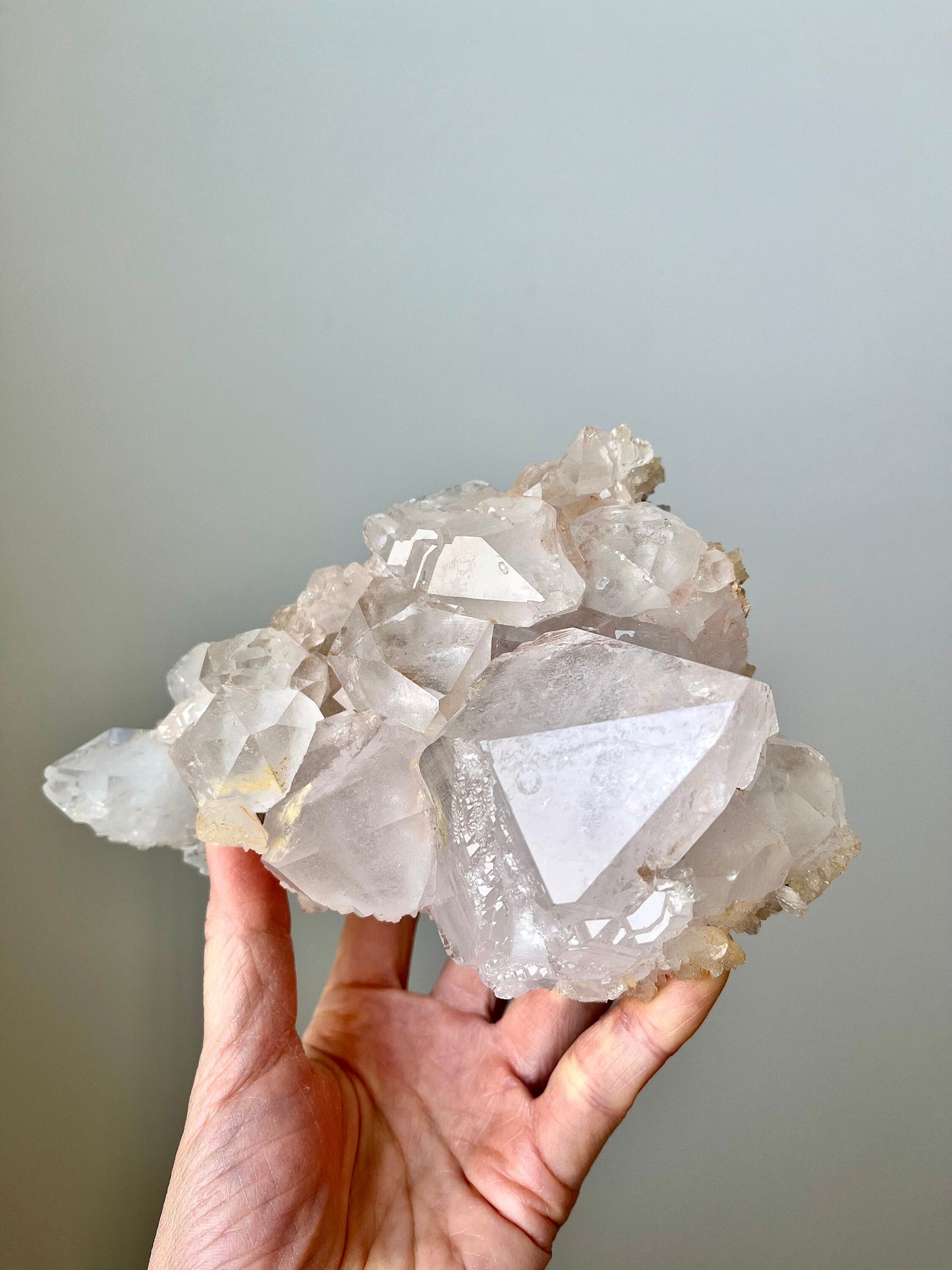 Himalayan/ Samadhi Quartz Cluster in Slight Peachy-pink Tint