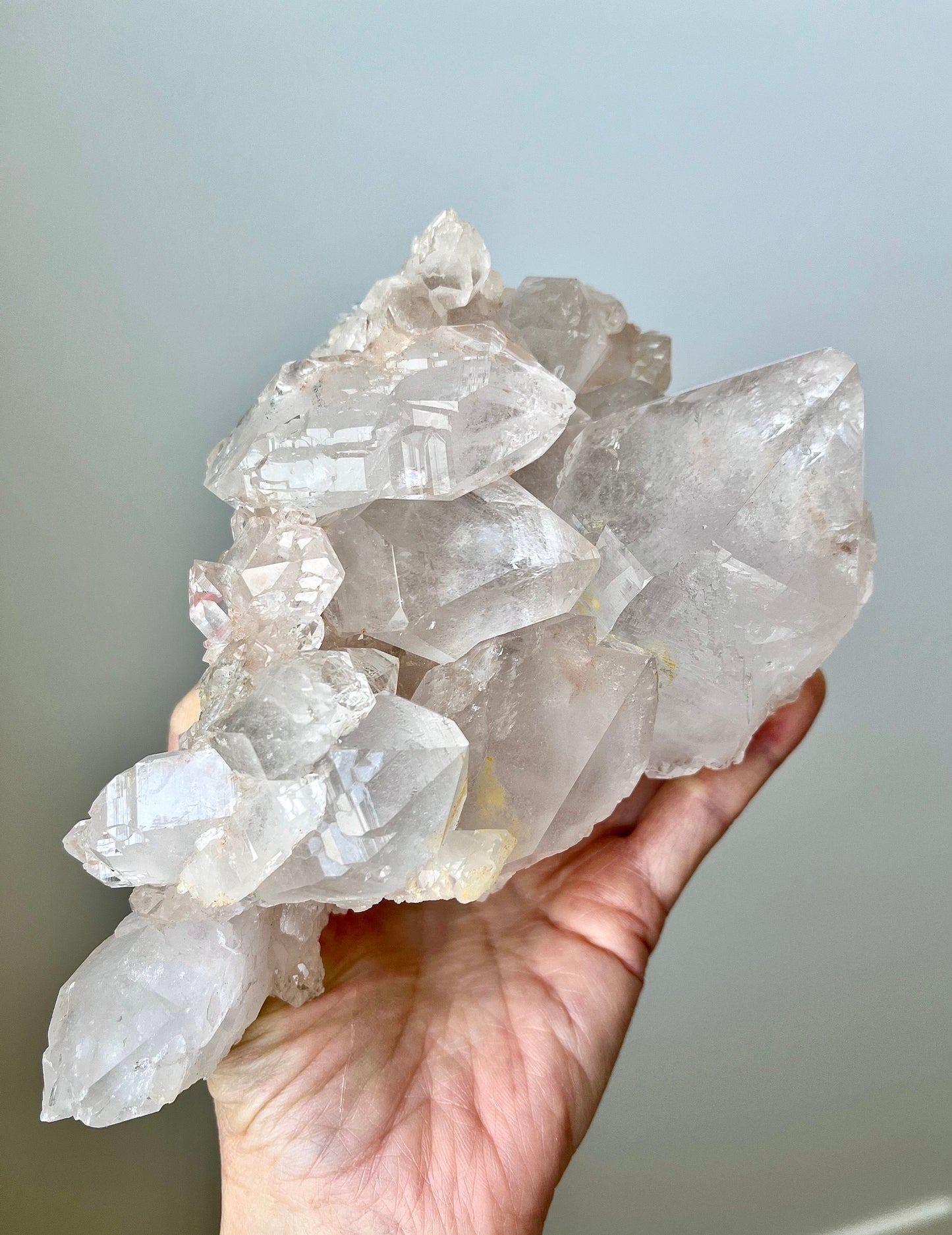 Himalayan/ Samadhi Quartz Cluster in Slight Peachy-pink Tint