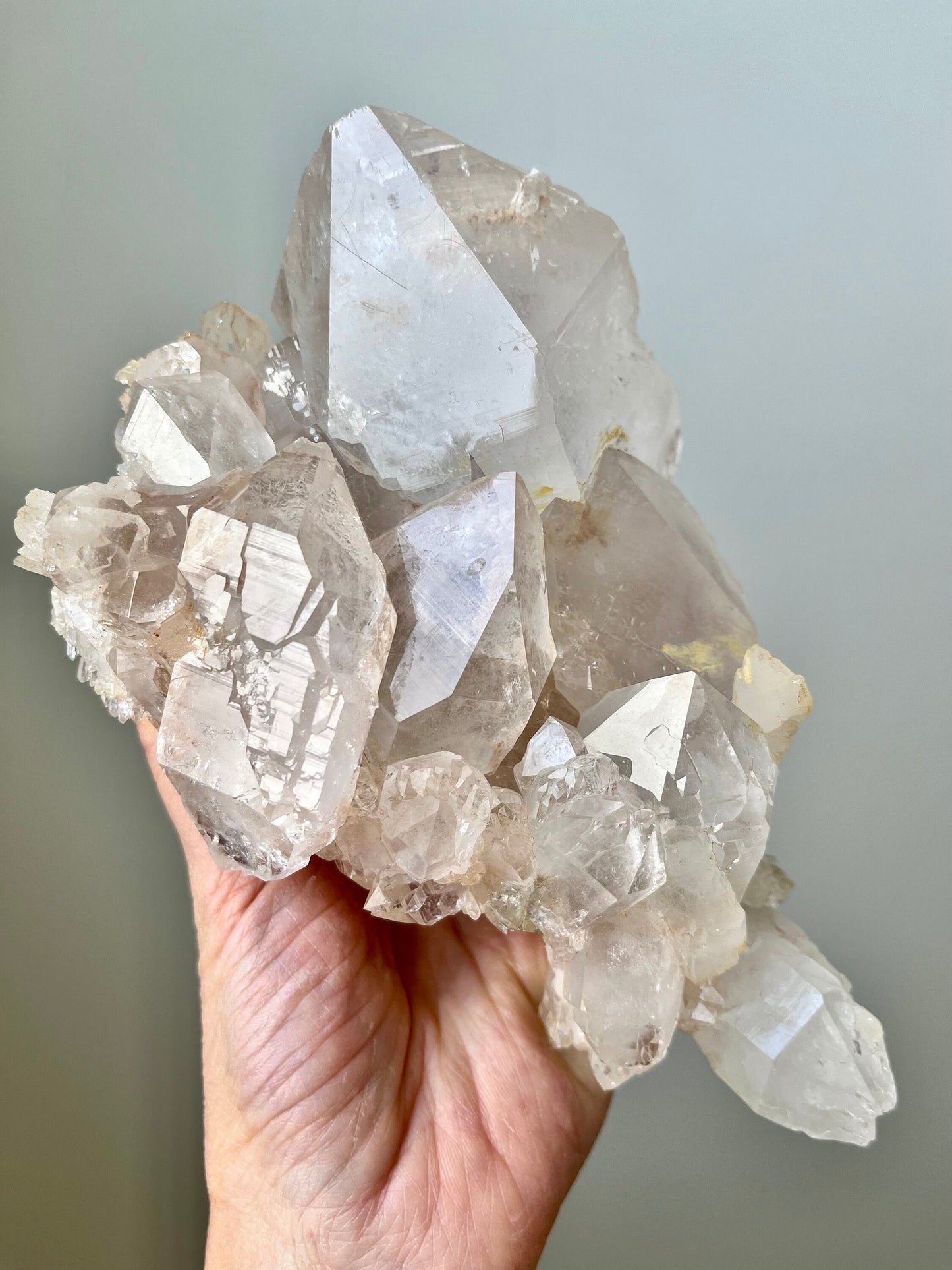 Himalayan/ Samadhi Quartz Cluster in Slight Peachy-pink Tint