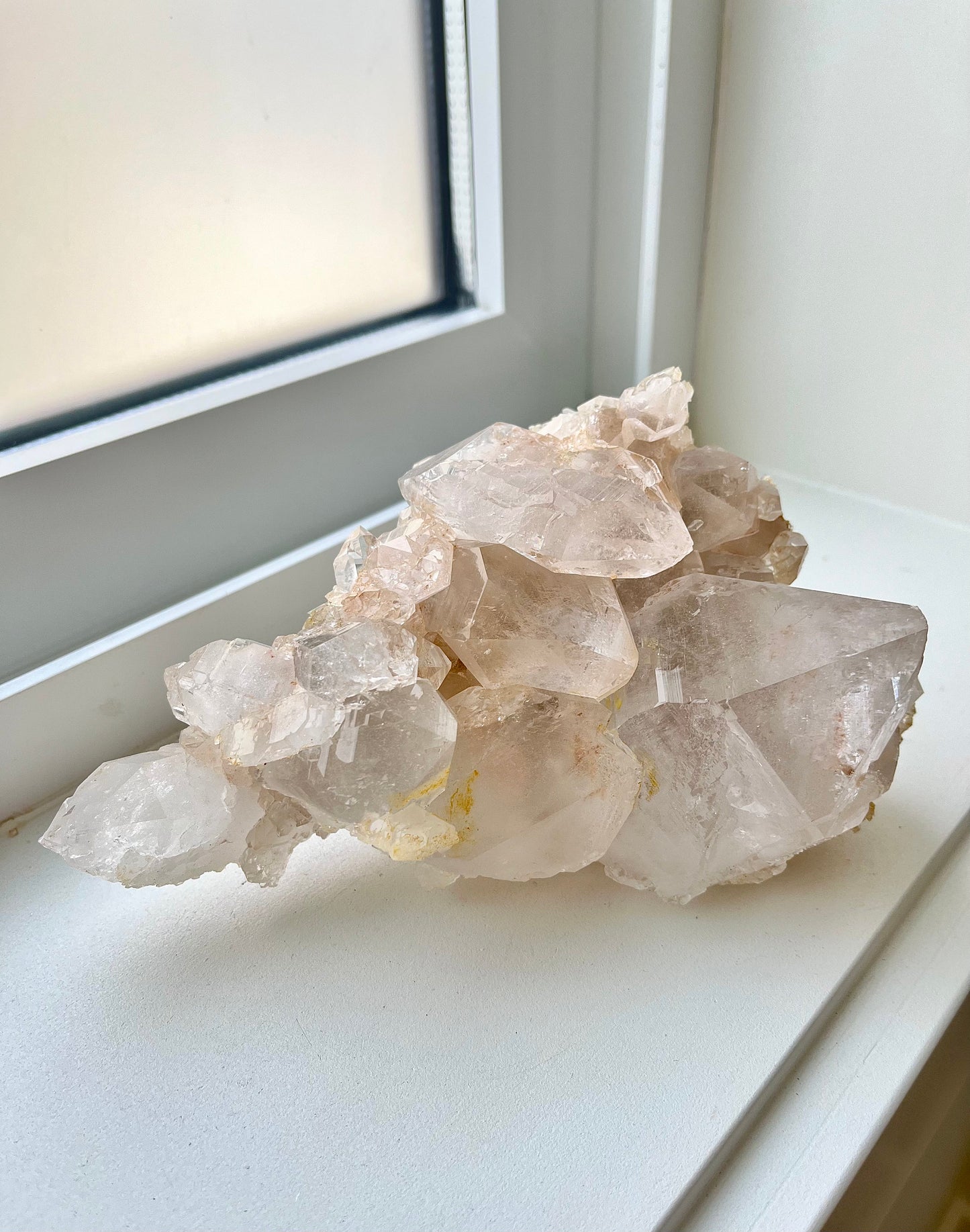 Himalayan/ Samadhi Quartz Cluster in Slight Peachy-pink Tint