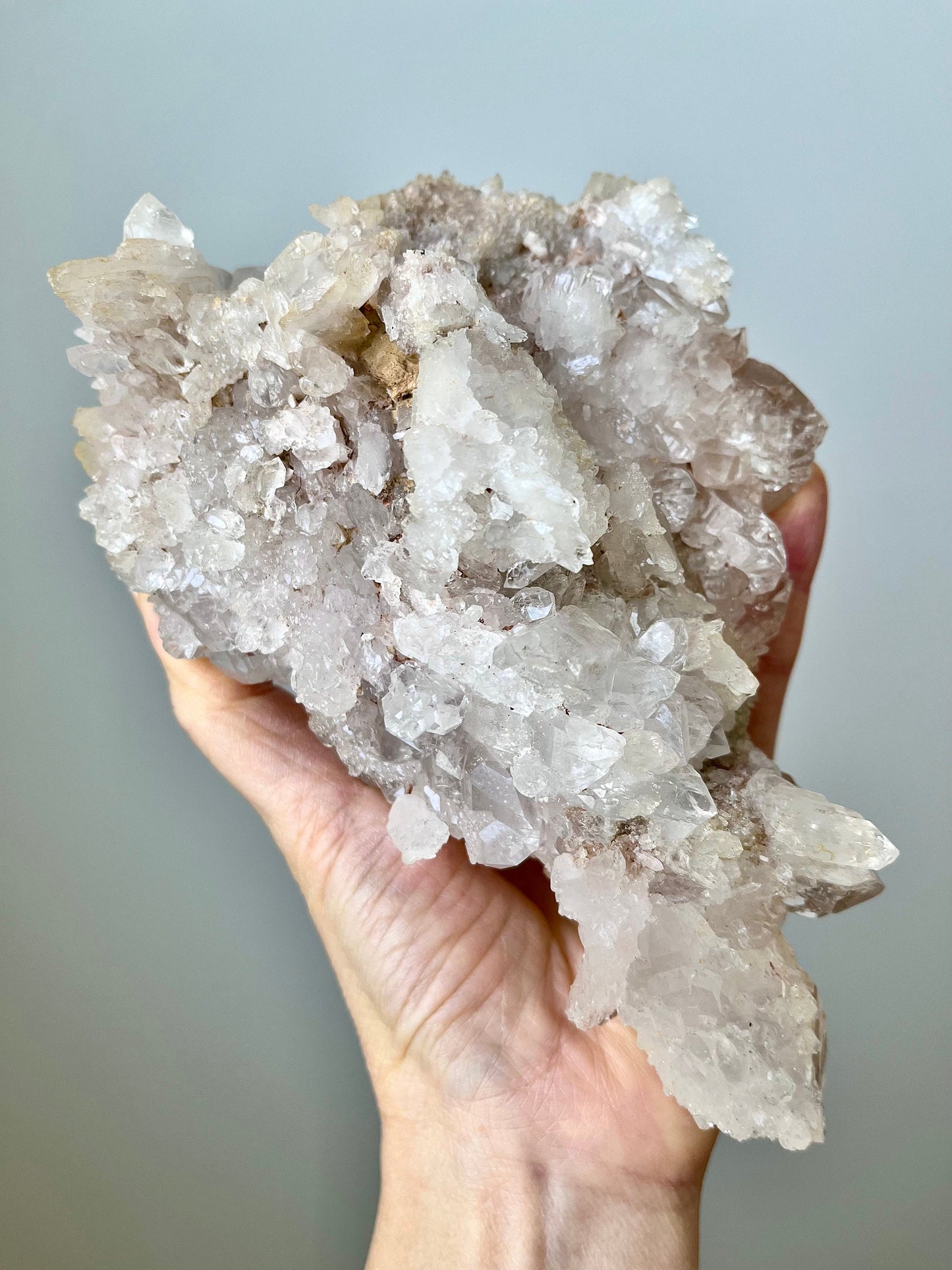 Himalayan/ Samadhi Quartz Cluster in Slight Peachy-pink Tint