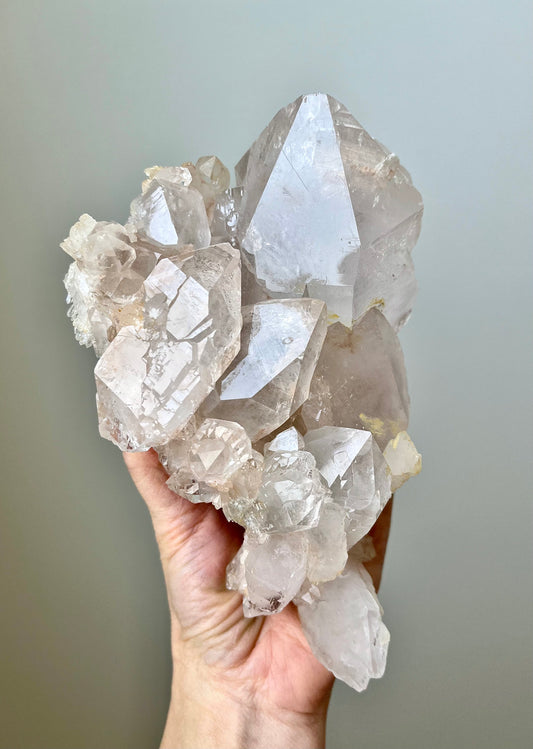 Himalayan/ Samadhi Quartz Cluster in Slight Peachy-pink Tint