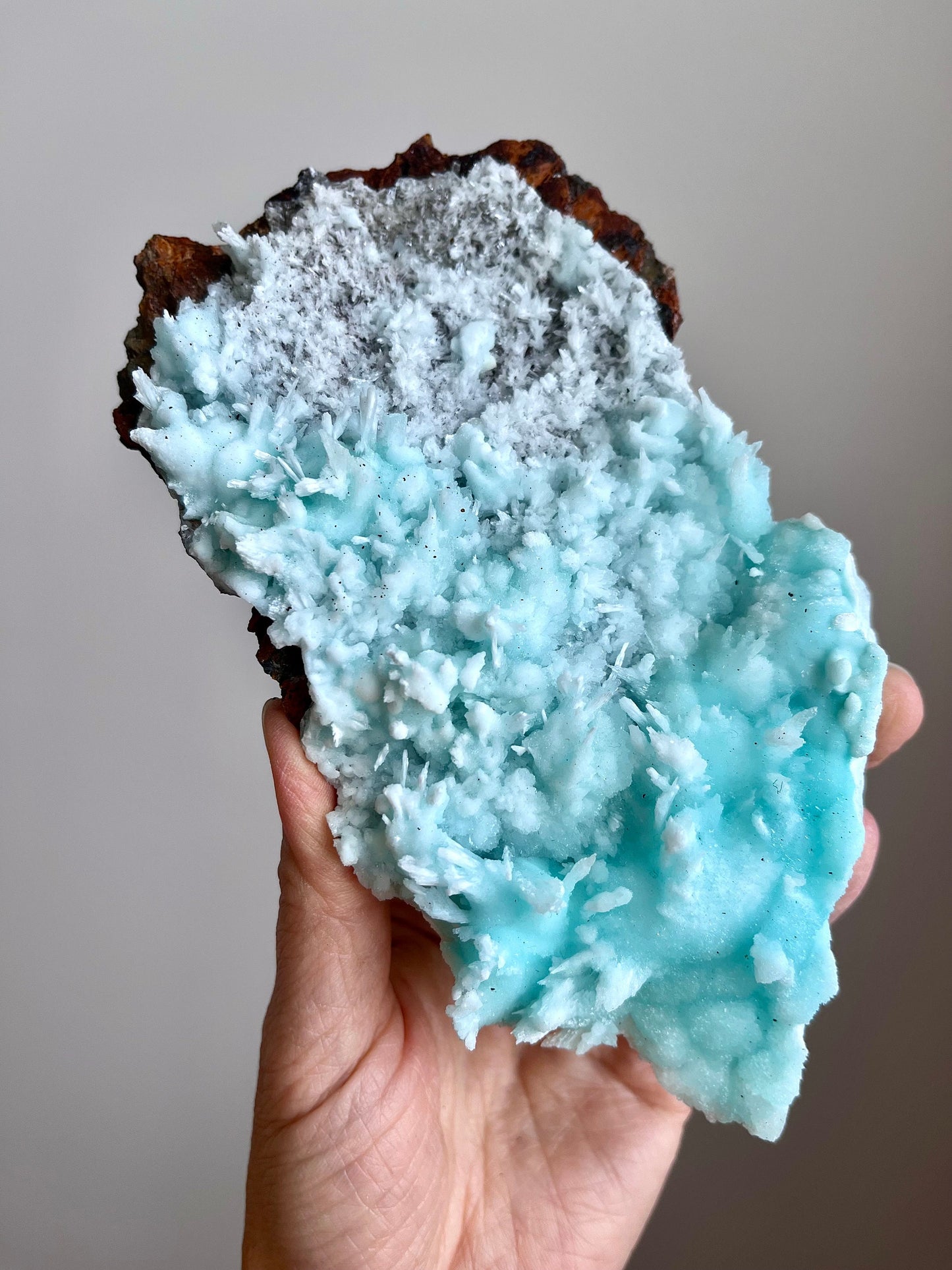 Blue Aragonite Specimen: Wenshan Mine Mineral (373g)