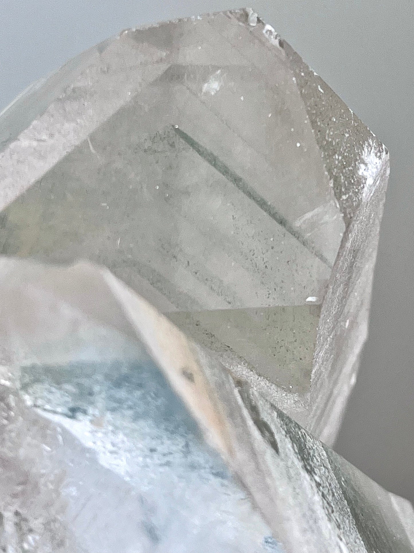 Chlorite Phantom Quartz with Rainbow Flash