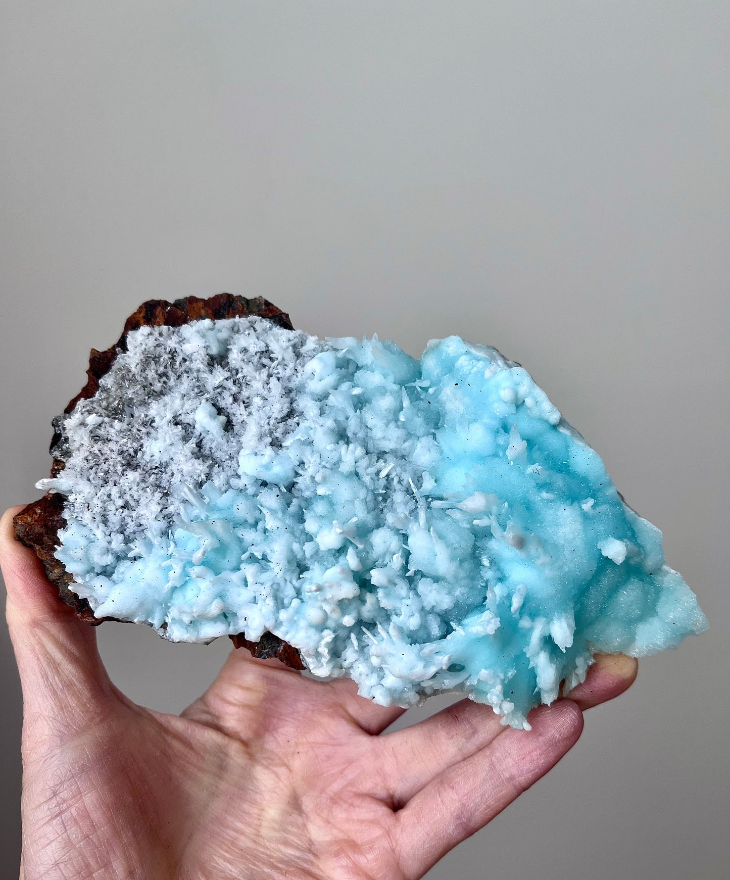 Blue Aragonite Specimen: Wenshan Mine Mineral (373g)