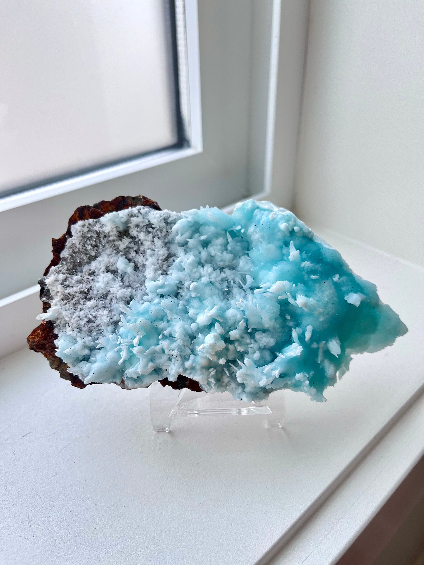 Blue Aragonite Specimen: Wenshan Mine Mineral (373g)