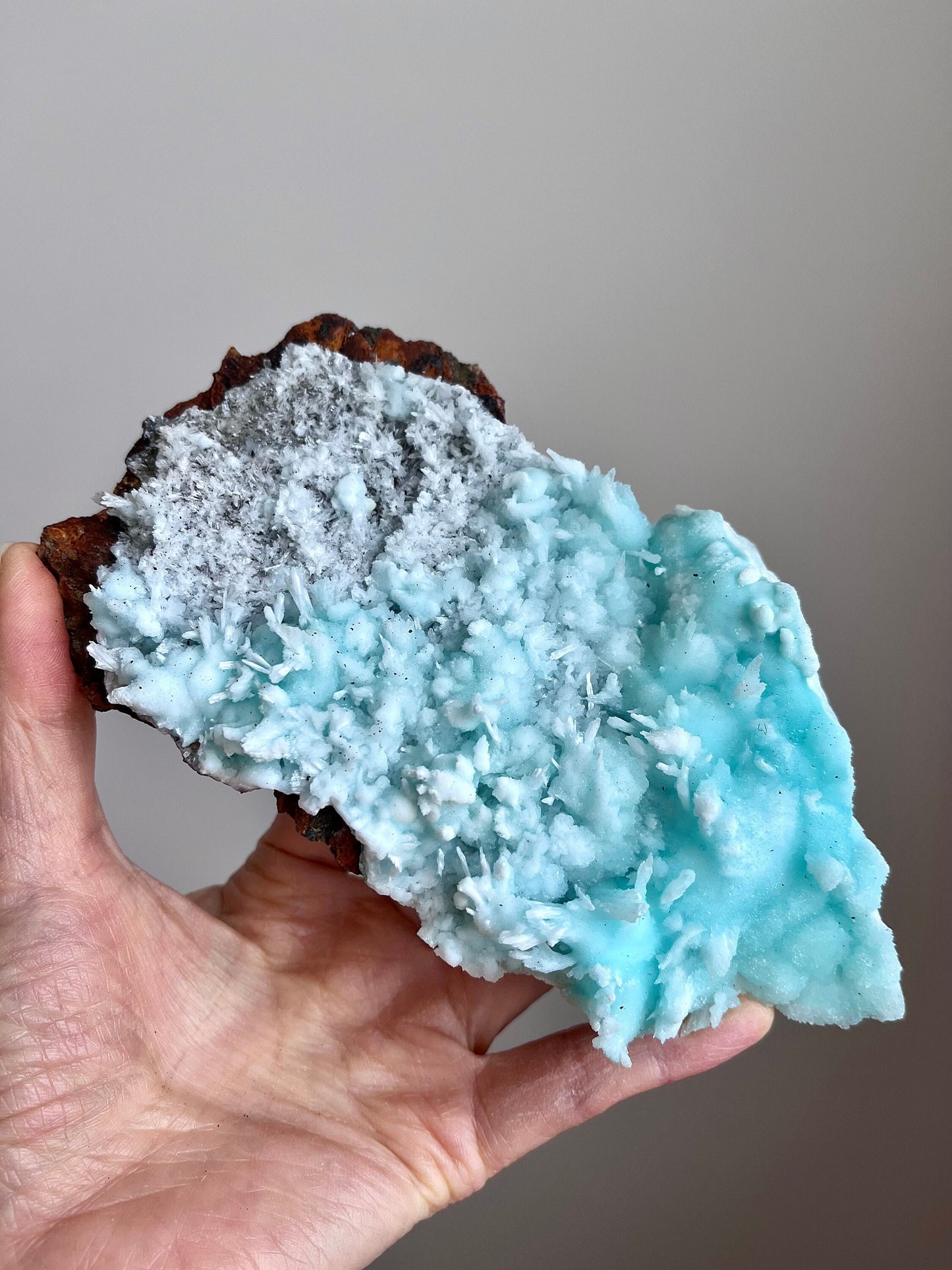 Blue Aragonite Specimen: Wenshan Mine Mineral (373g)