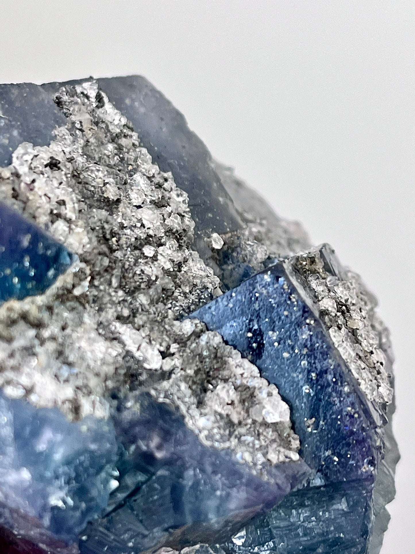 Quartz & Pyrite over Fluorite