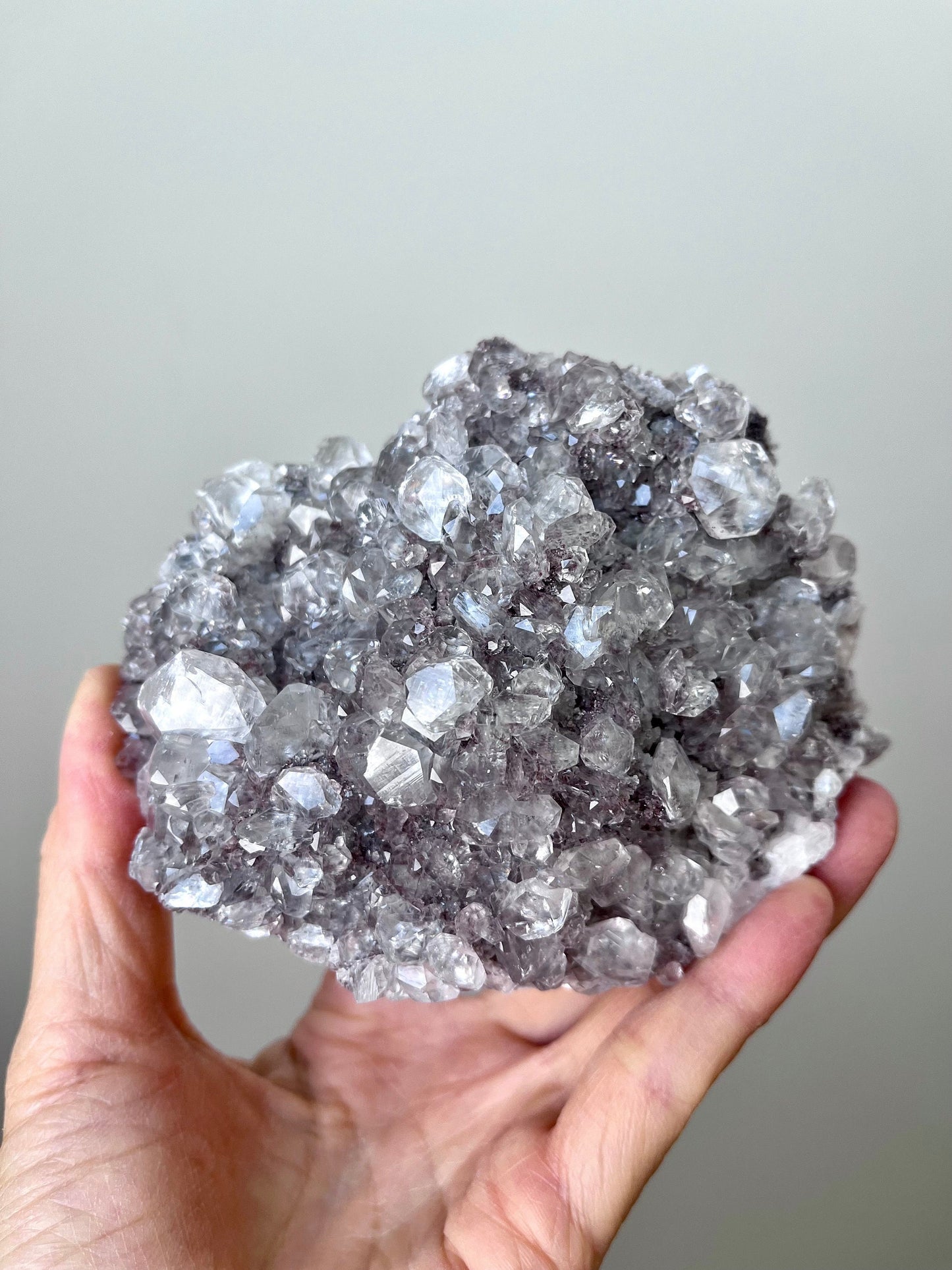 High Grade Fluorescent Diamond Calcite on Pinkish Matrix