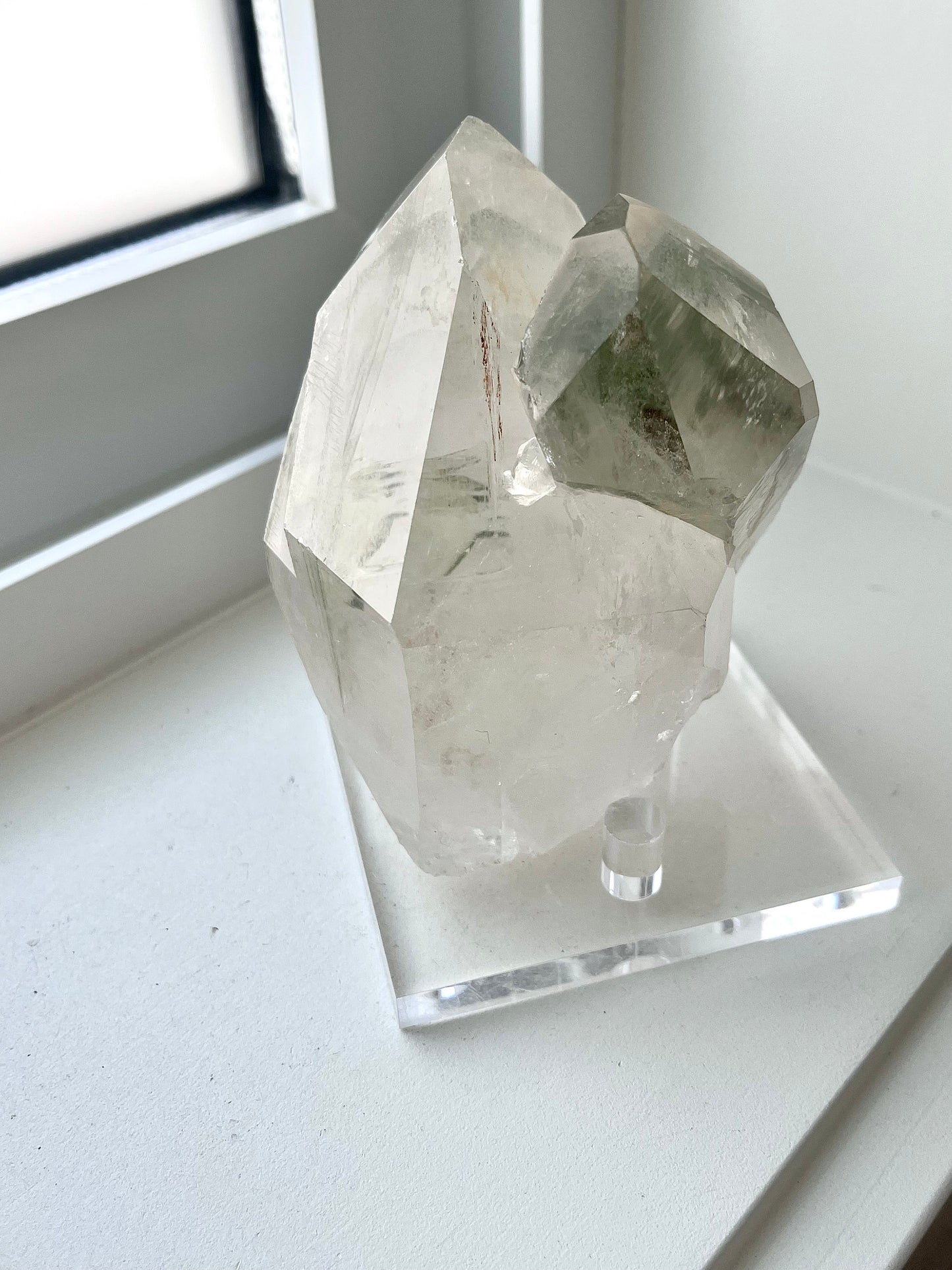 Chlorite Phantom Quartz with Rainbow Flash