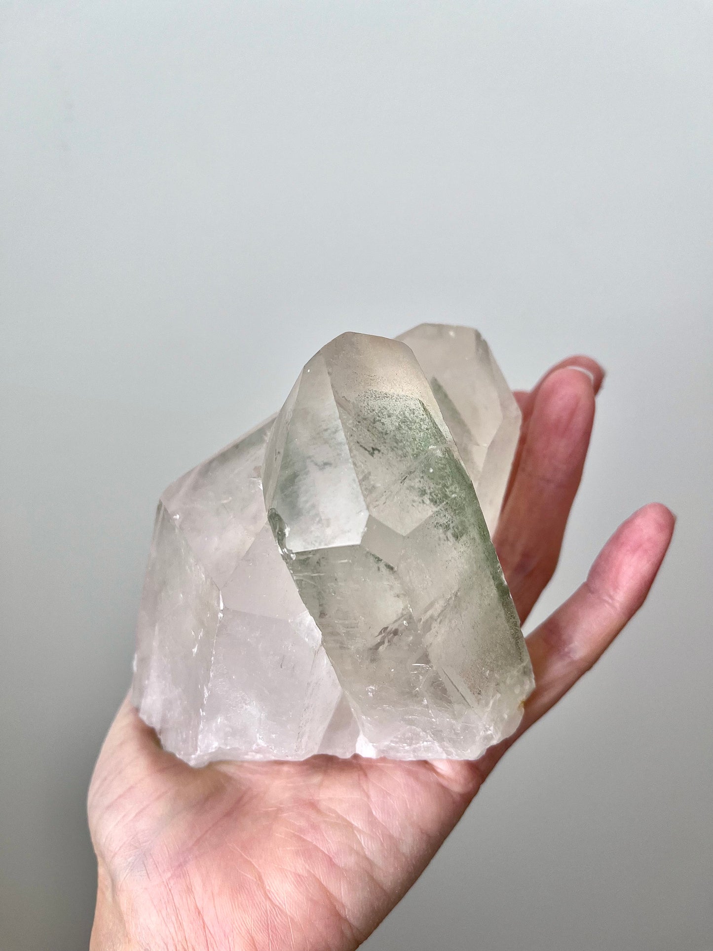 Chlorite Phantom Quartz with Rainbow Flash