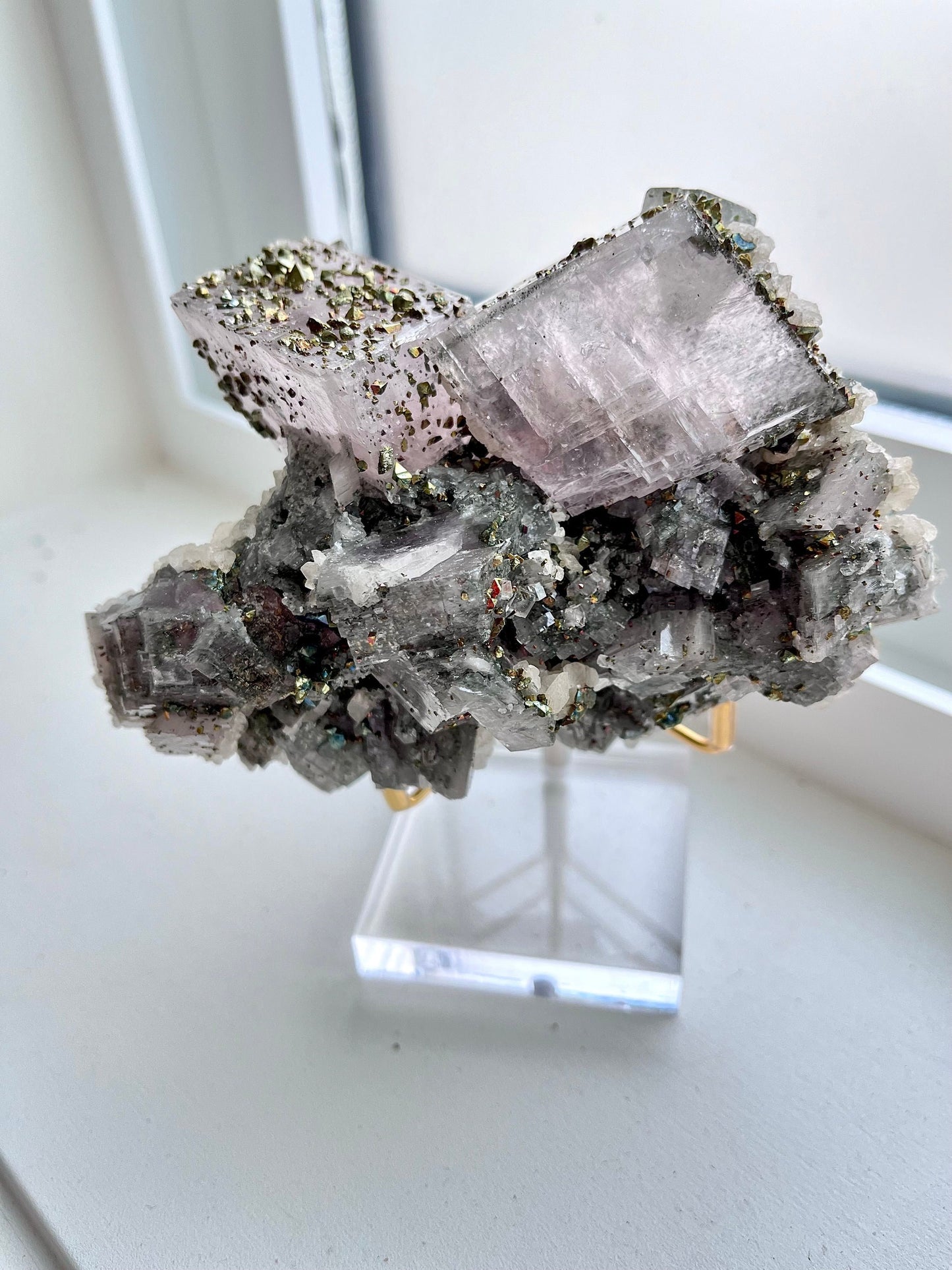 High Grade Pink Dolomite with Chalcopyrite