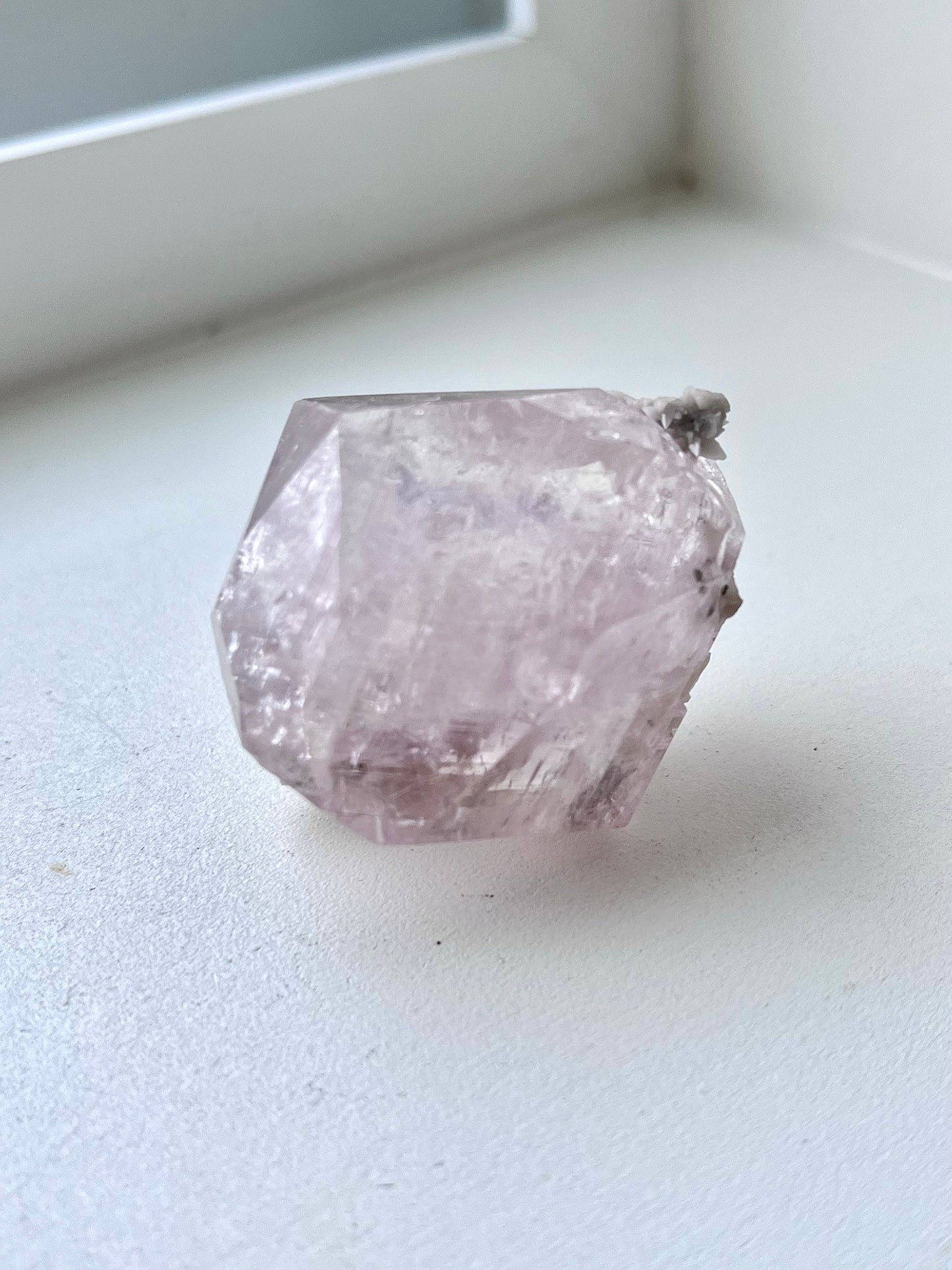 Purplish-pink Optical Diamond Calcite with Pyrite & Secondary Calcite