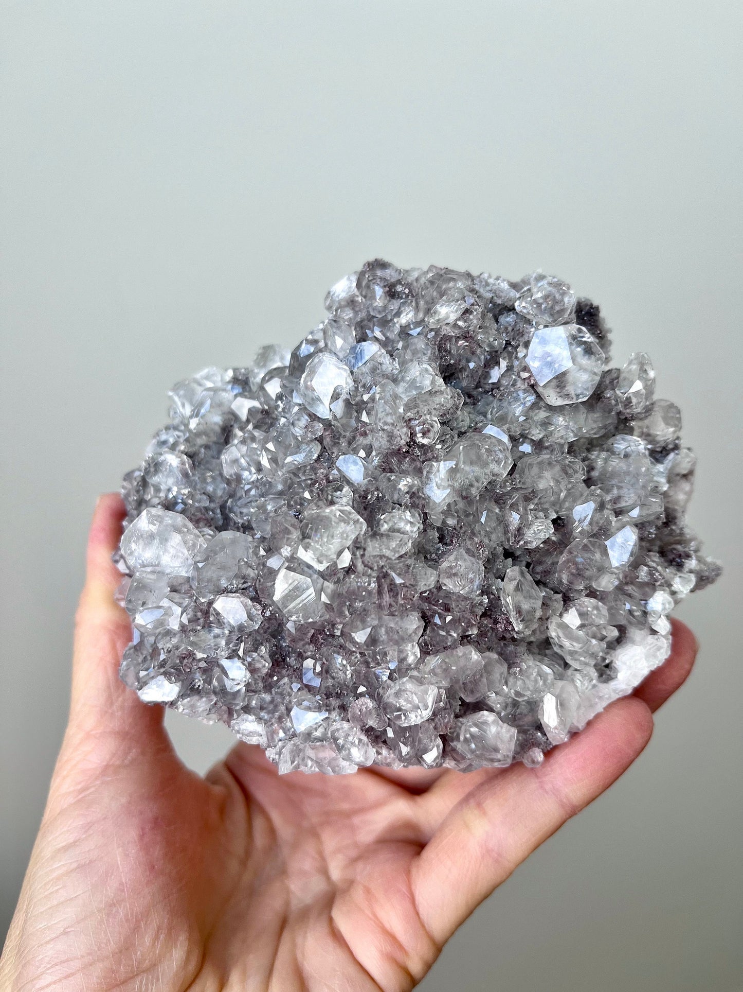 High Grade Fluorescent Diamond Calcite on Pinkish Matrix