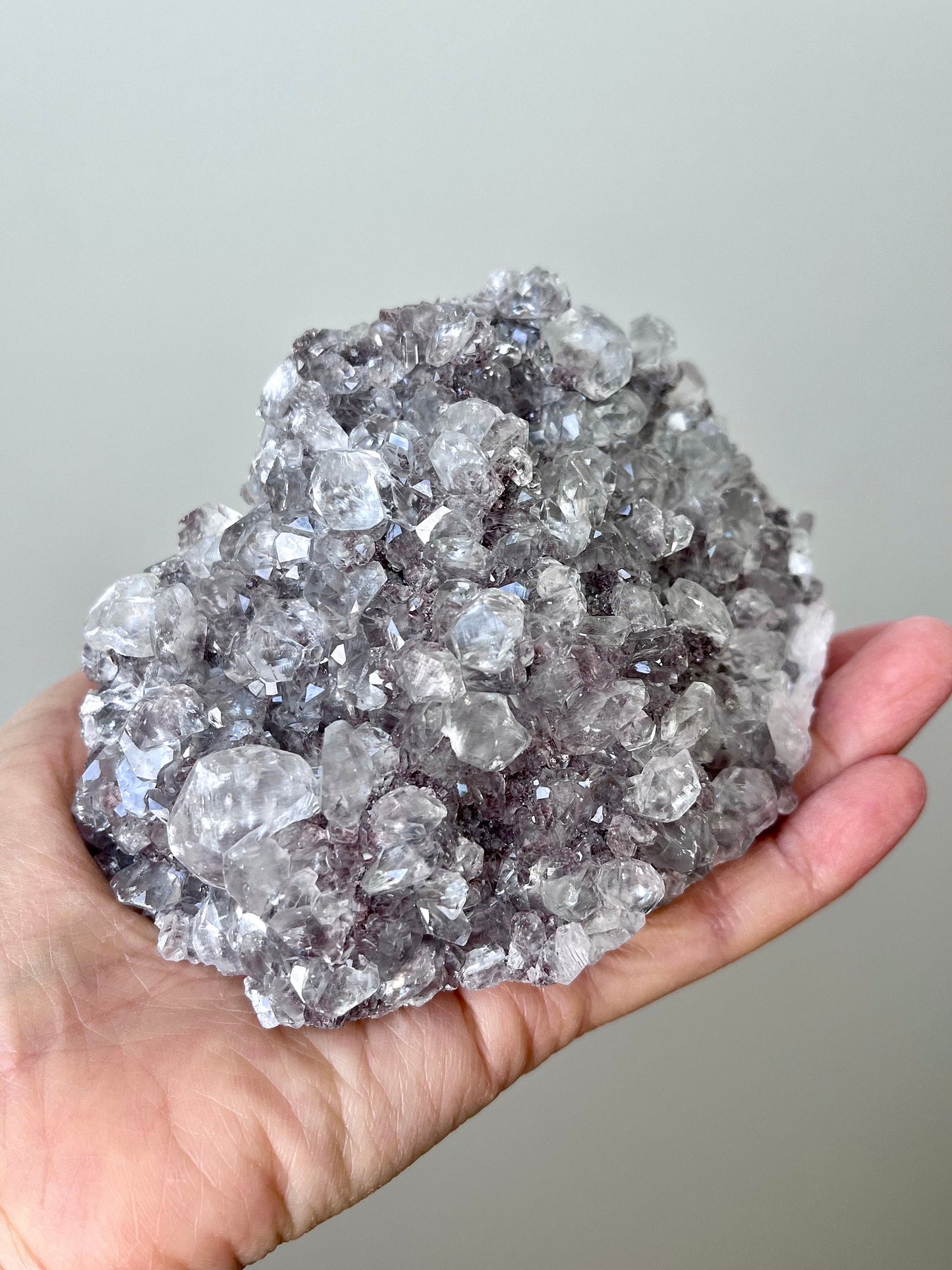 High Grade Fluorescent Diamond Calcite on Pinkish Matrix
