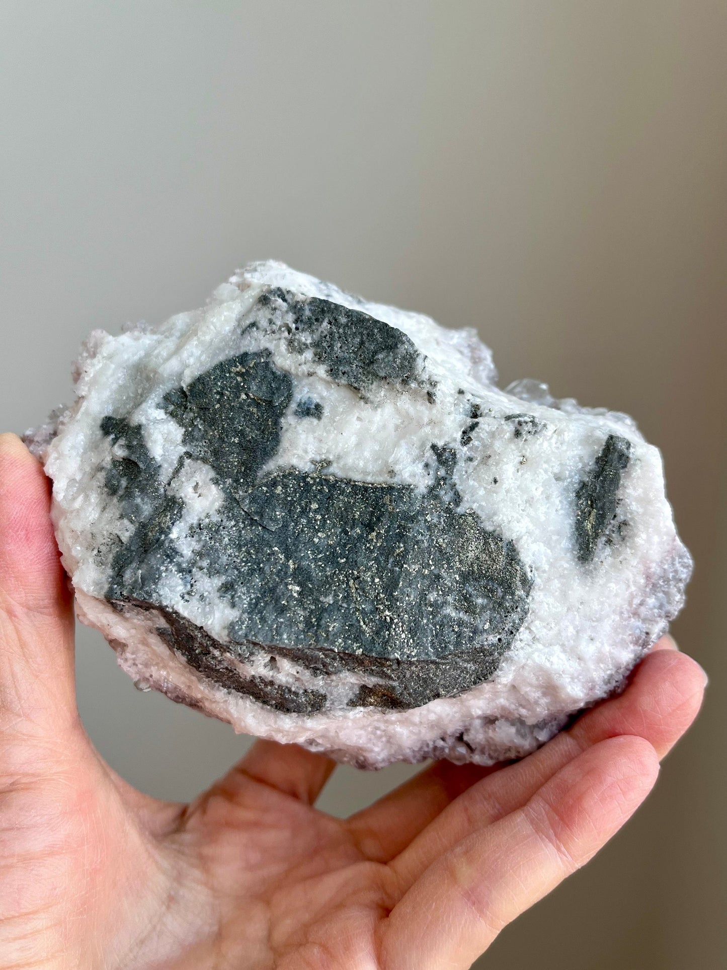 High Grade Fluorescent Diamond Calcite on Pinkish Matrix