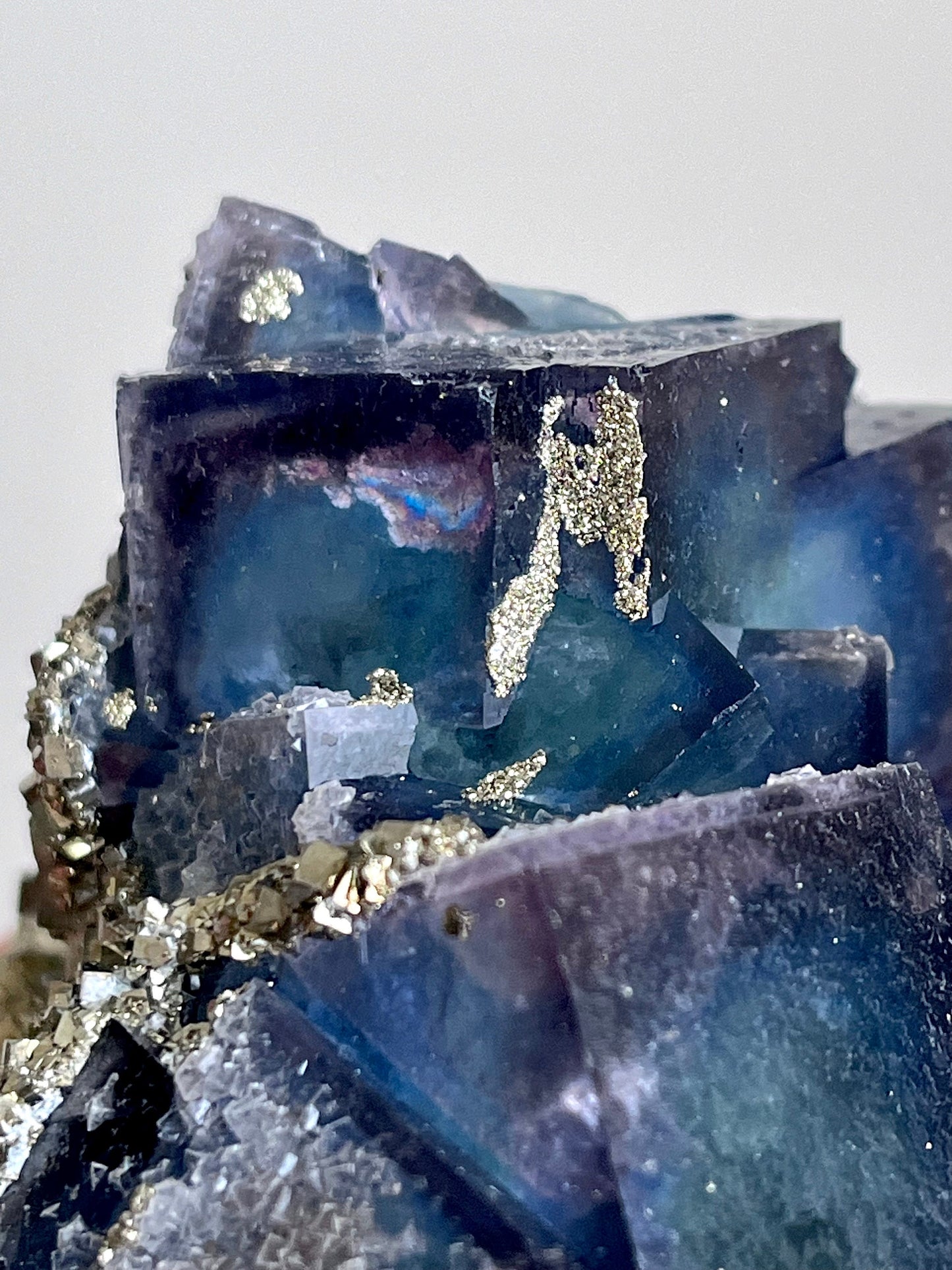 Multicolour Fluorite with Pyrite & Secondary Fluorite
