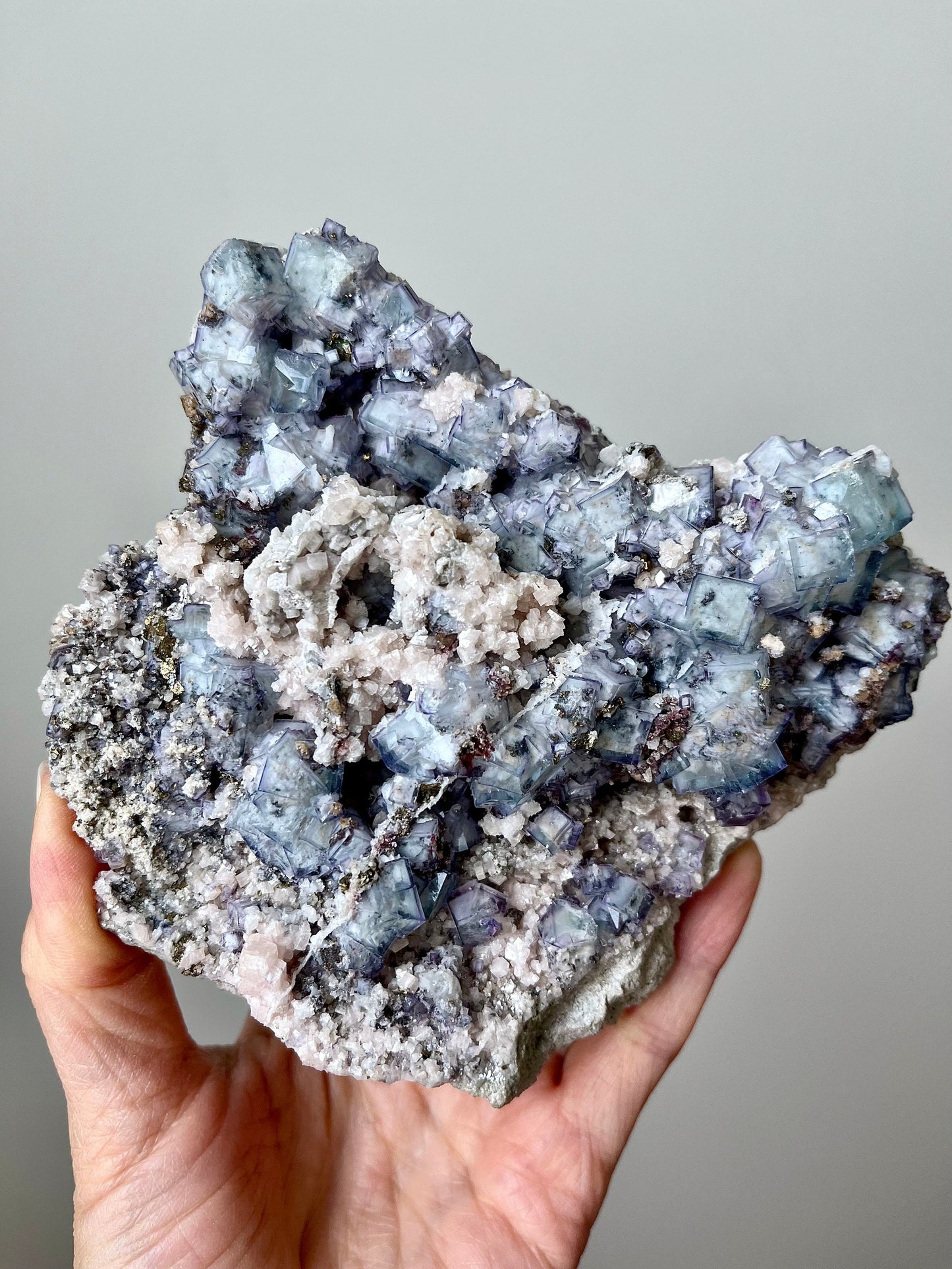 Porcelain Fluorite with Dolomite & Pyrite
