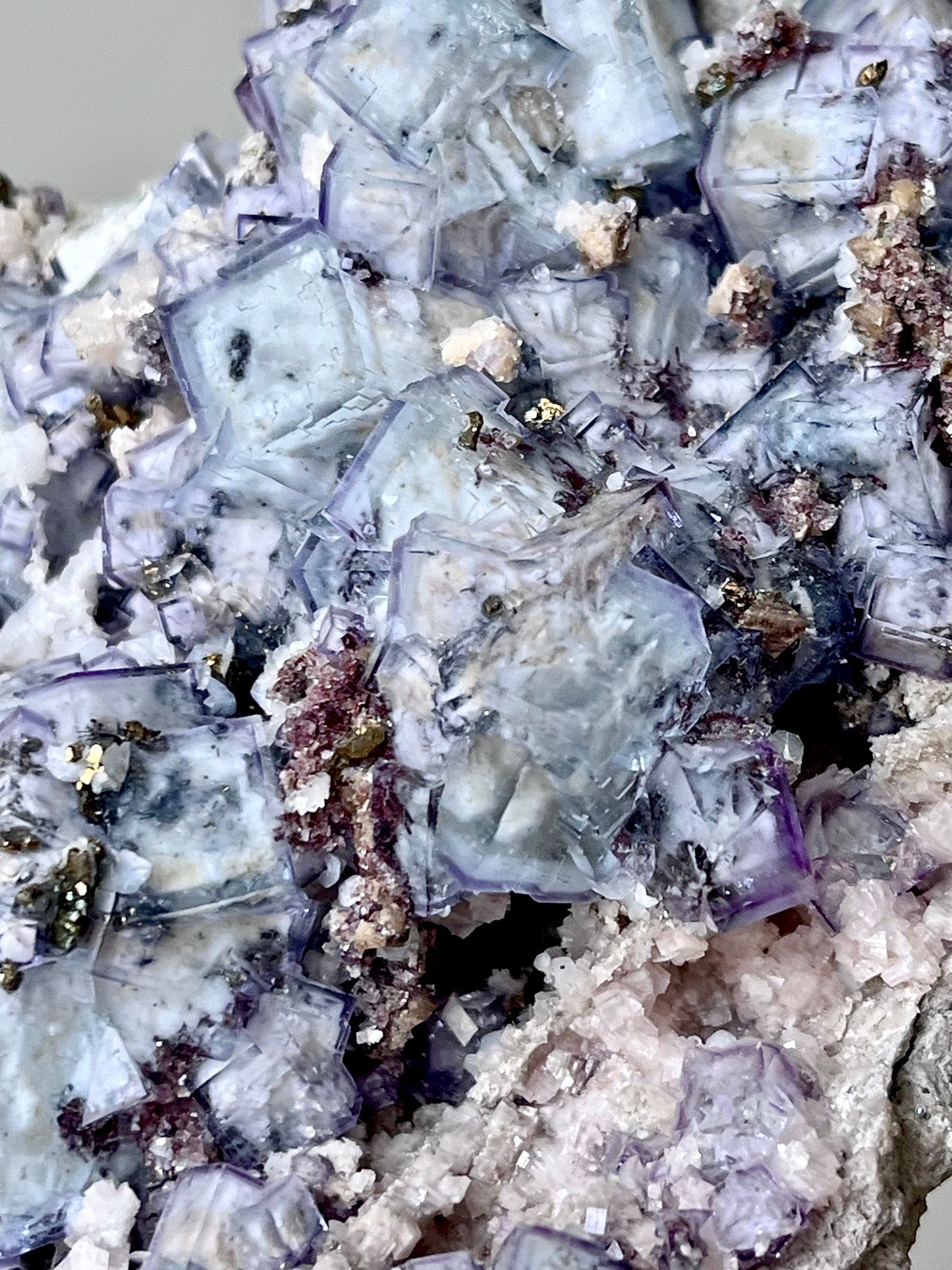 Porcelain Fluorite with Dolomite & Pyrite
