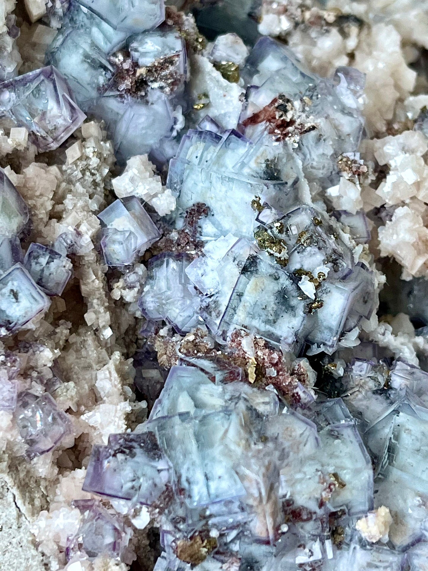 Porcelain Fluorite with Dolomite & Pyrite