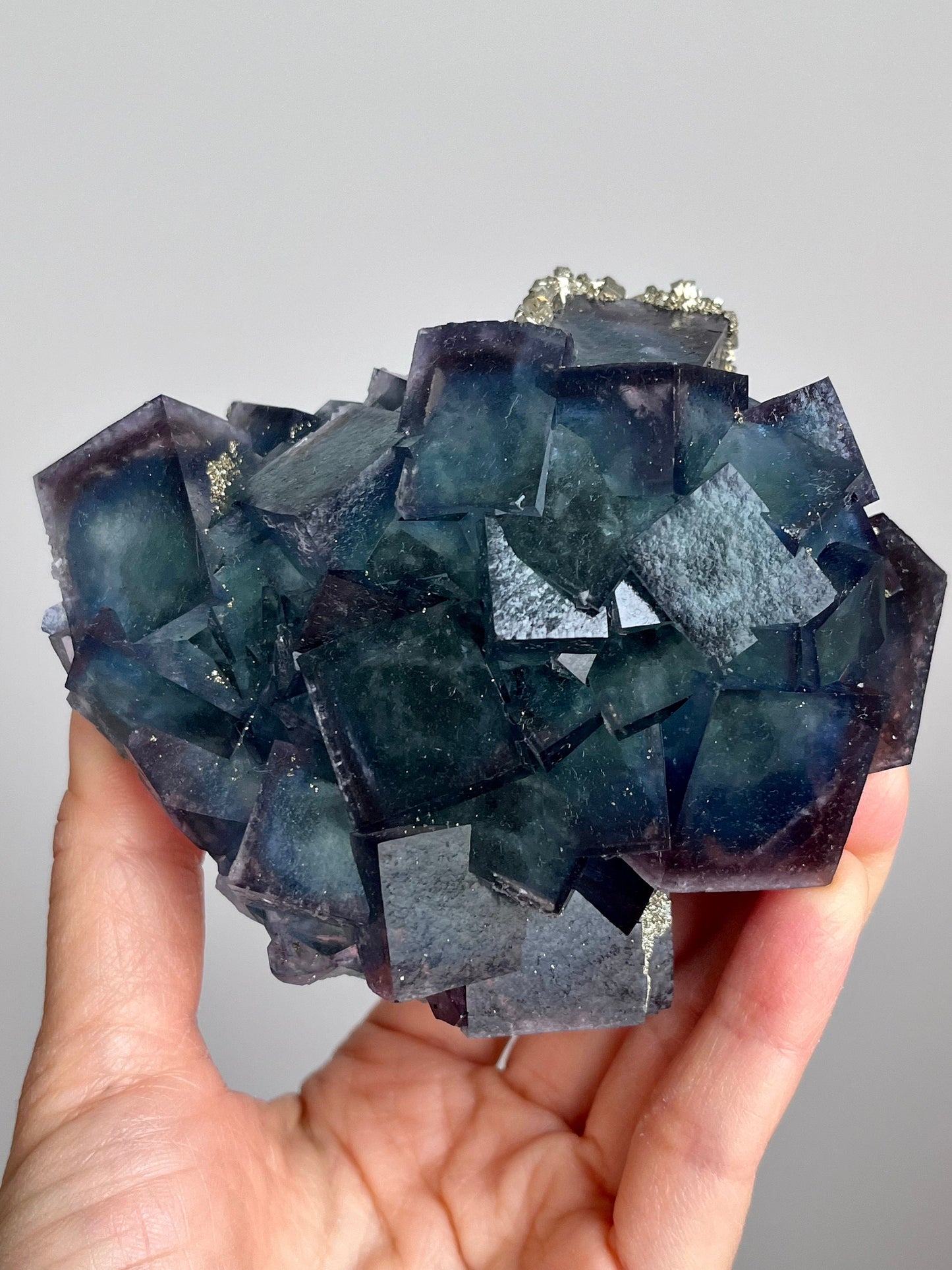 Multicolour Fluorite with Pyrite & Secondary Fluorite