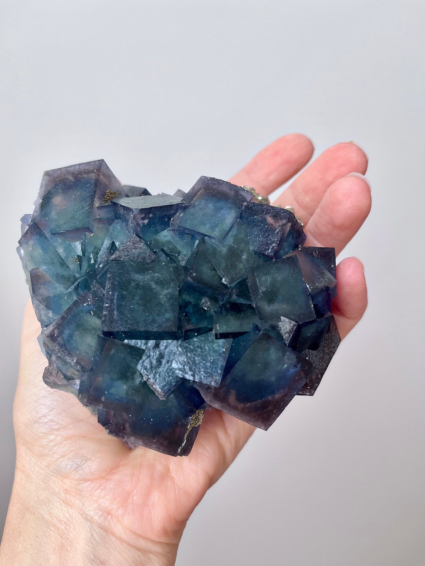 Multicolour Fluorite with Pyrite & Secondary Fluorite