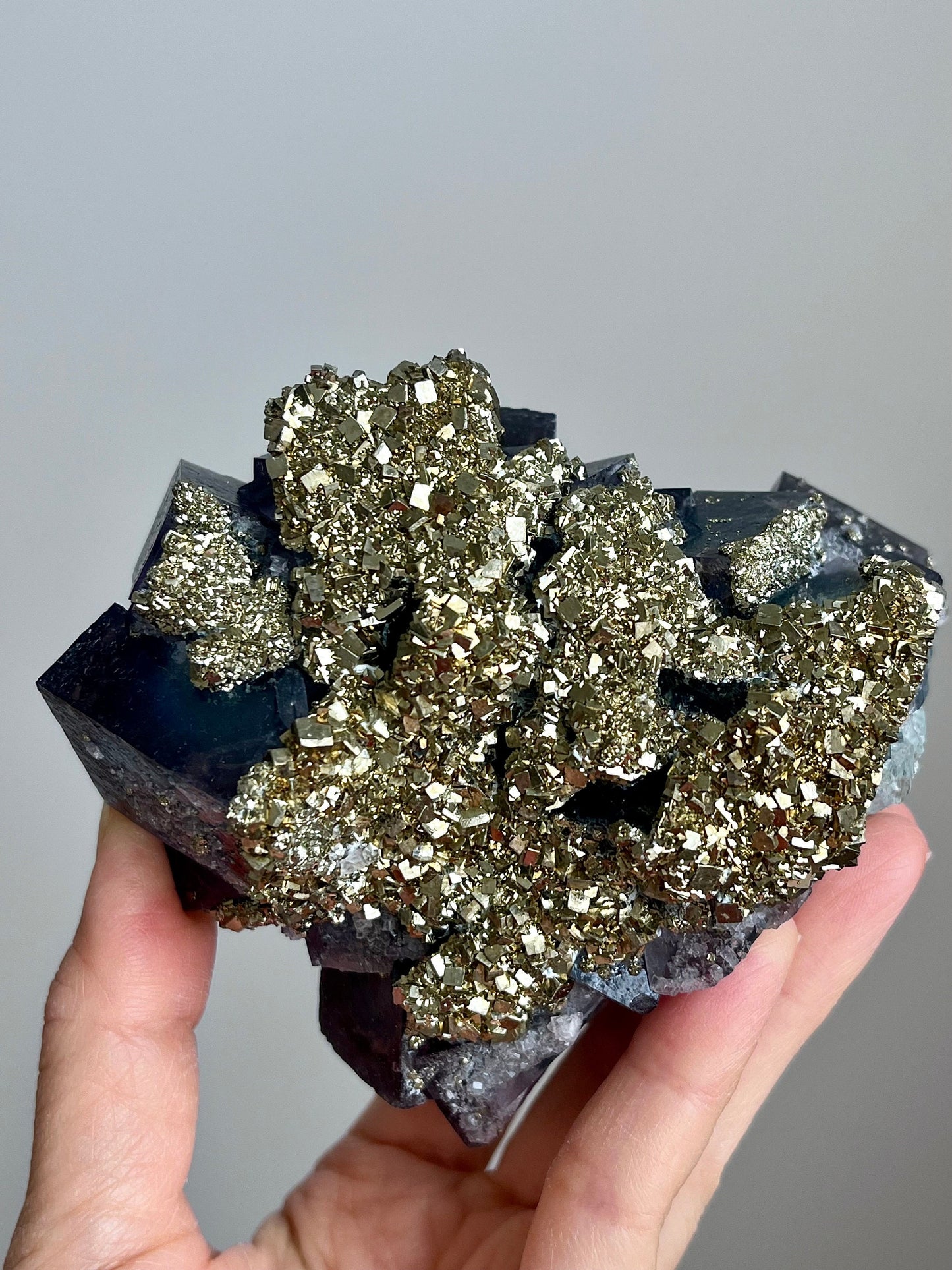 Multicolour Fluorite with Pyrite & Secondary Fluorite
