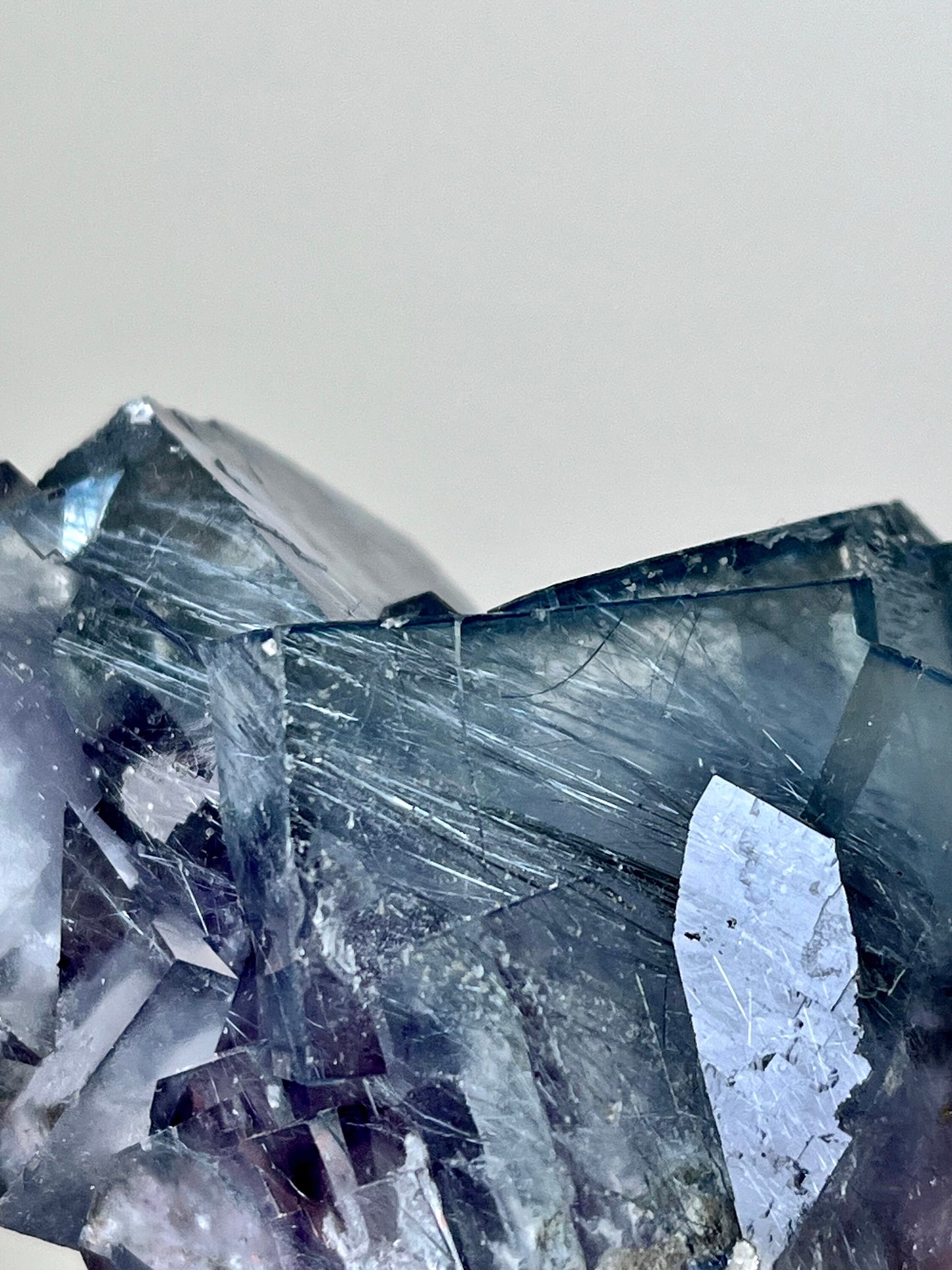 Blue Fluorite with Purple Zoning, Jamesonite & Arsenopyrite Inclusions
