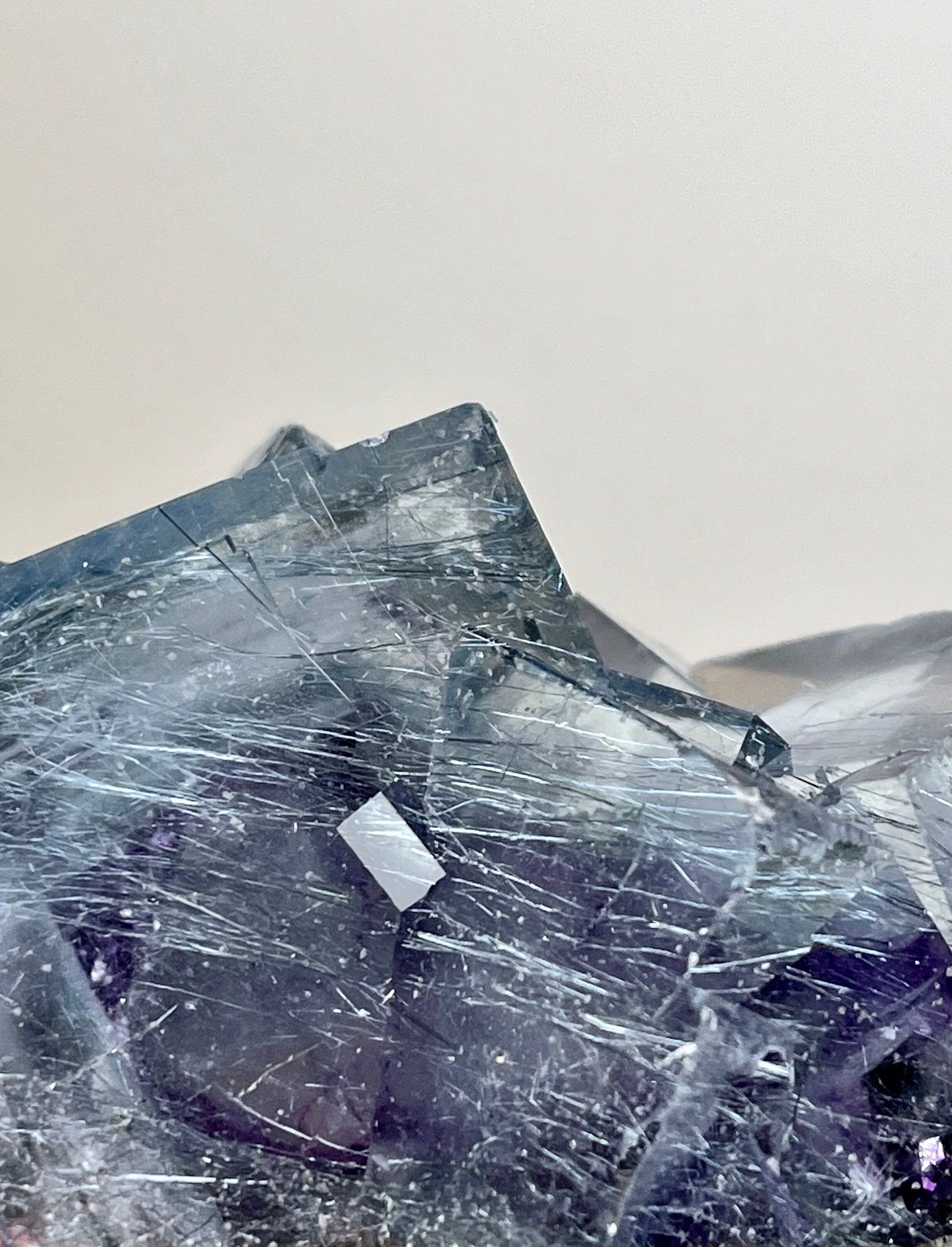 Blue Fluorite with Purple Zoning, Jamesonite & Arsenopyrite Inclusions