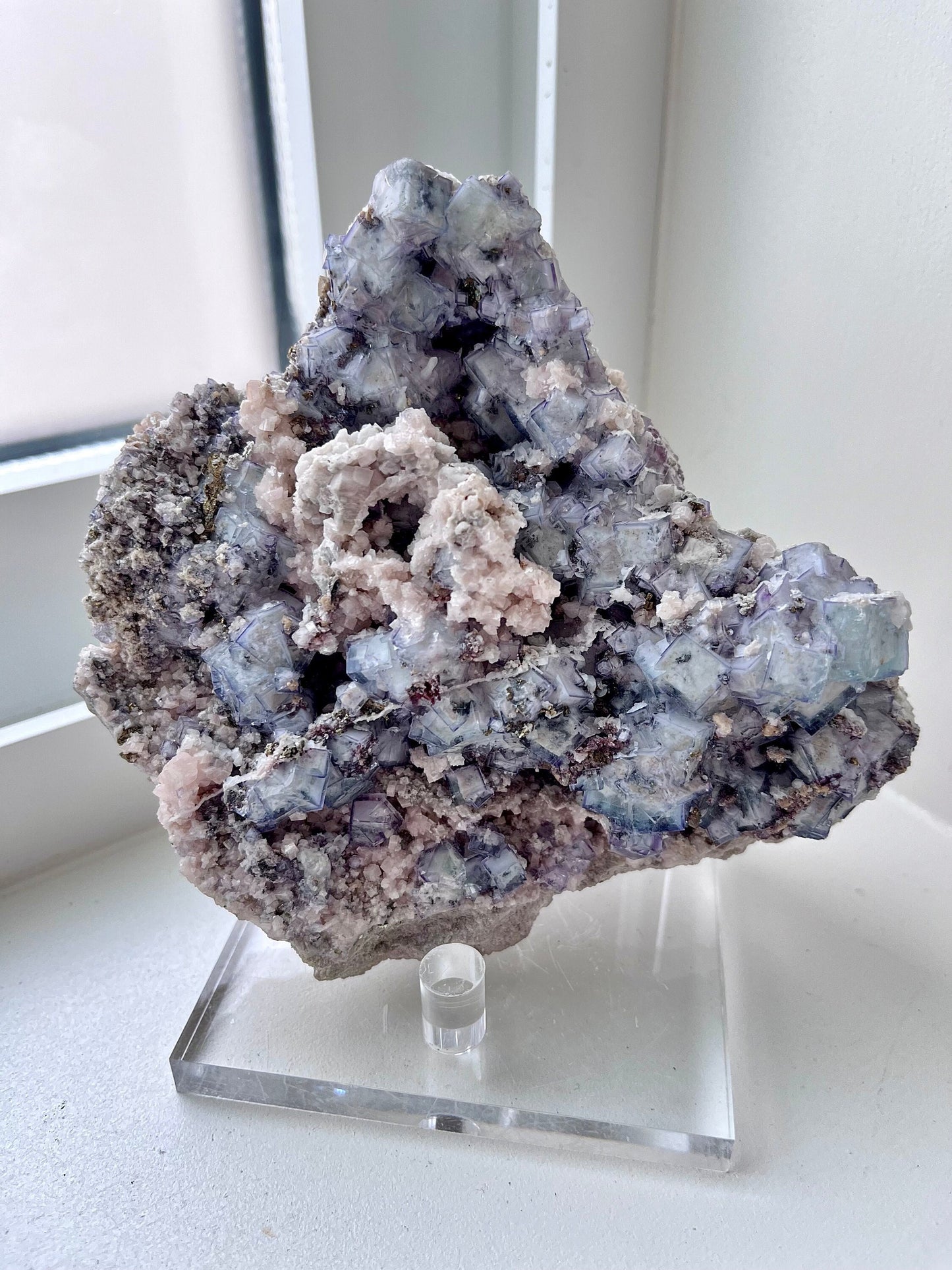Porcelain Fluorite with Dolomite & Pyrite