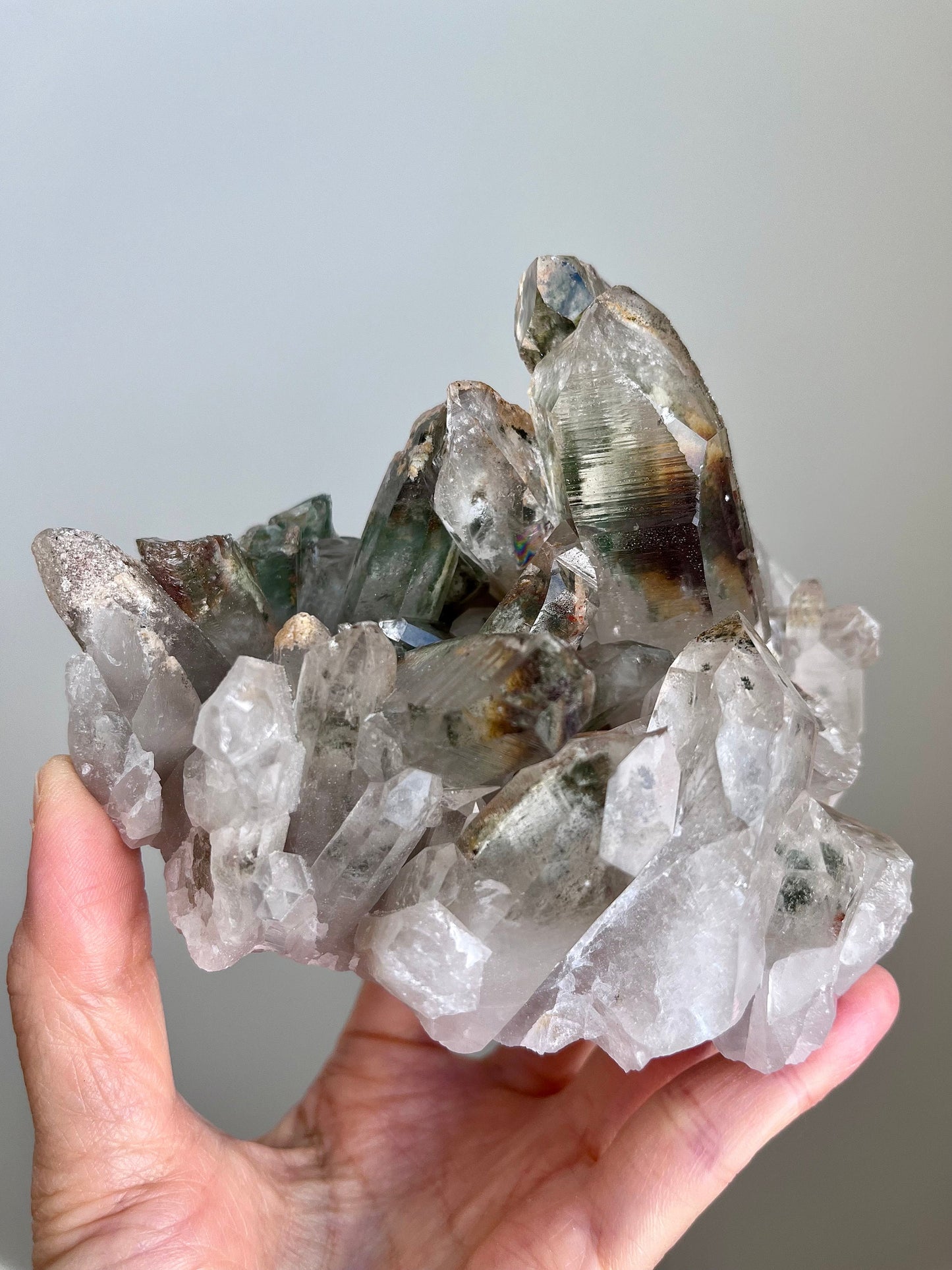 Garden/ Lodolite Lemurian Quartz Cluster