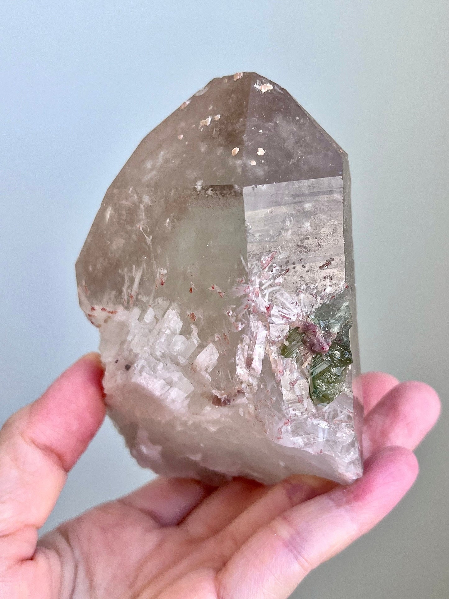Citrine with Green Tourmaline & Albite
