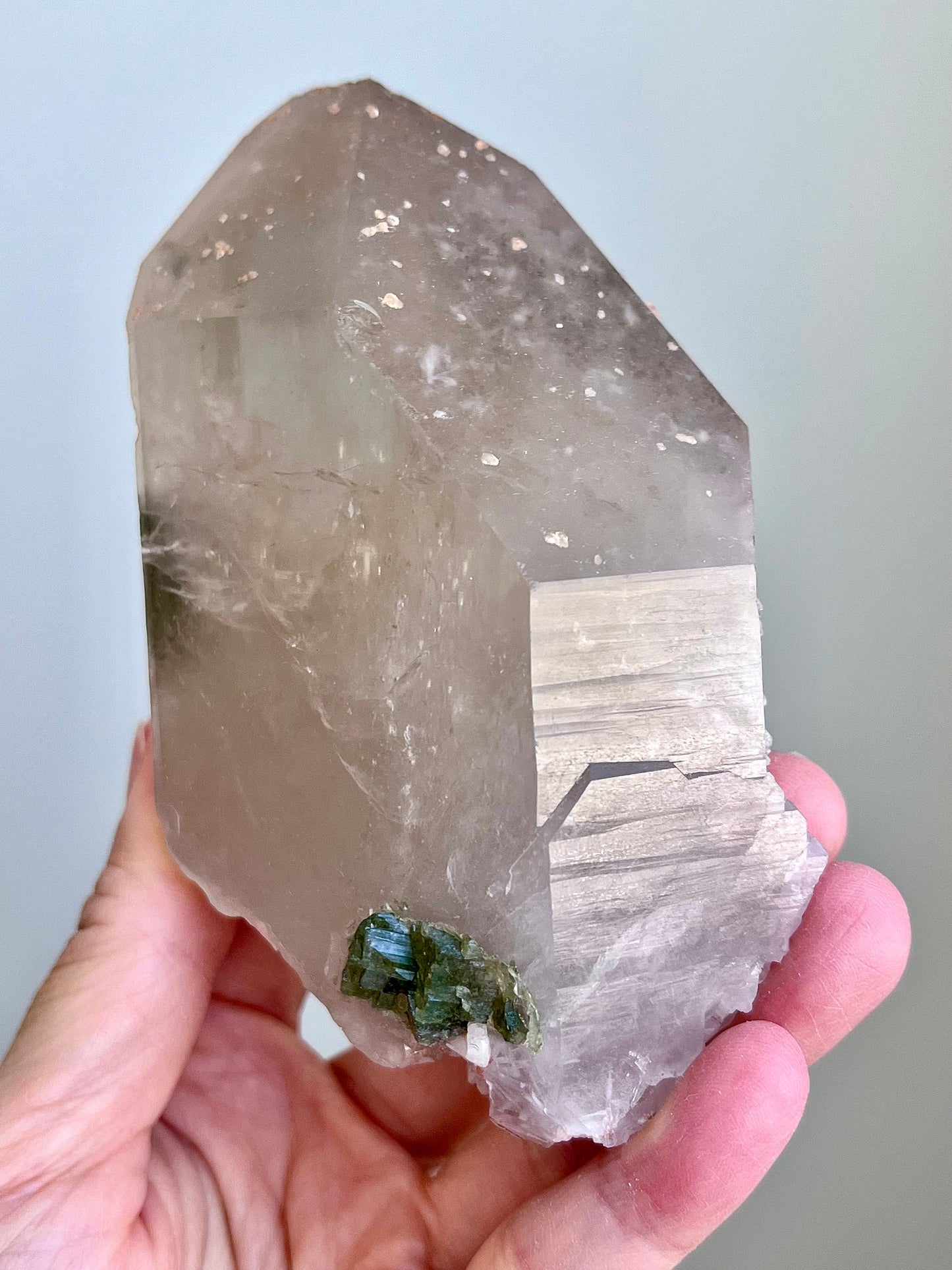 Citrine with Green Tourmaline & Albite