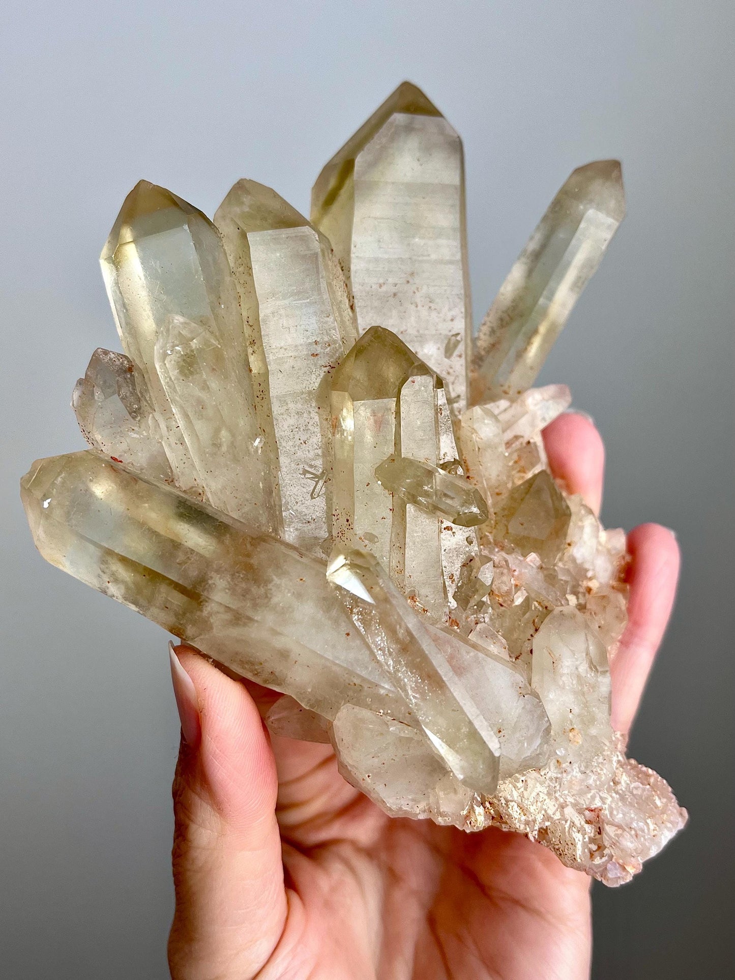 Natural Citrine Cluster with Phantoms & DT points