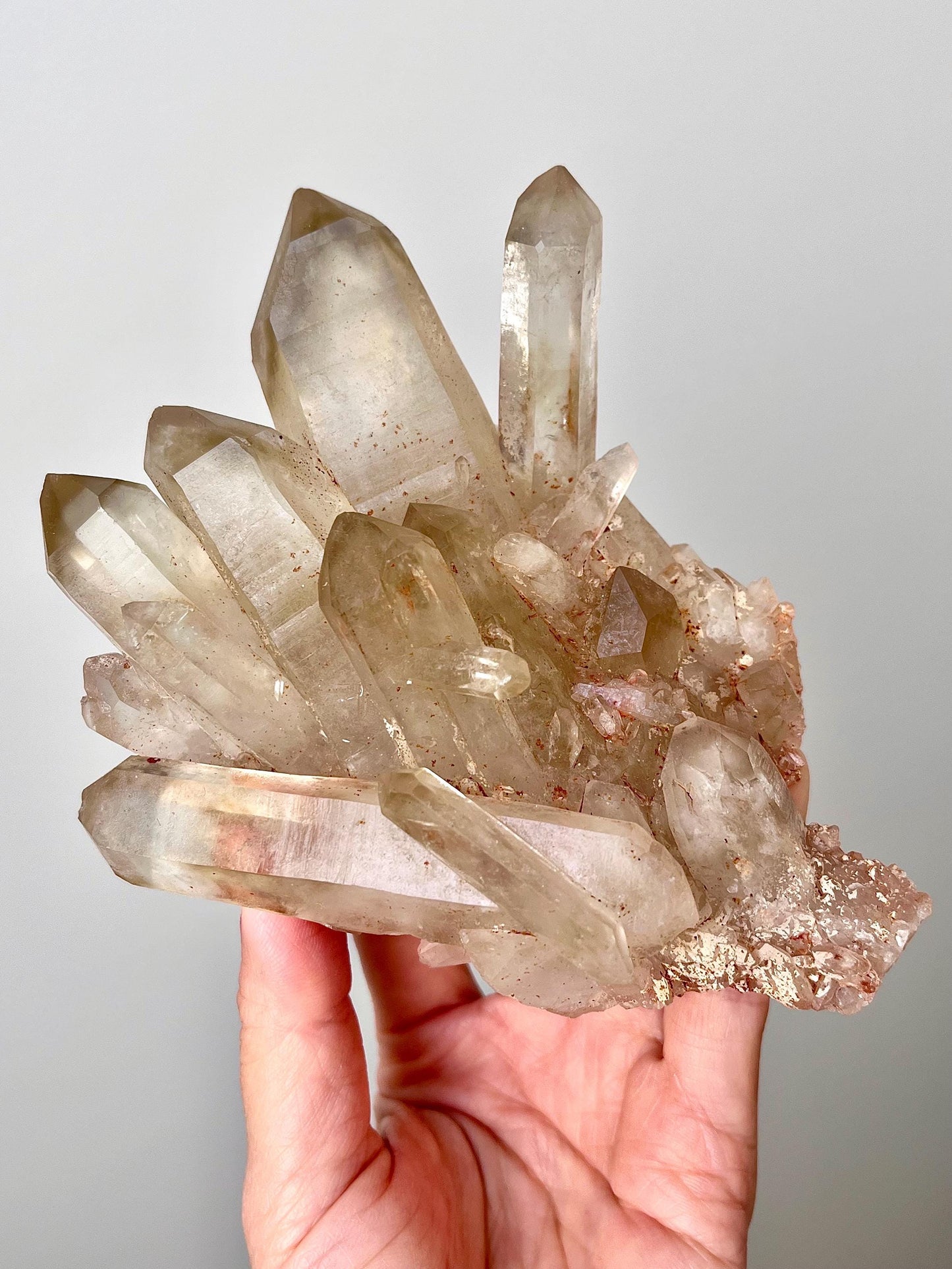 Natural Citrine Cluster with Phantoms & DT points