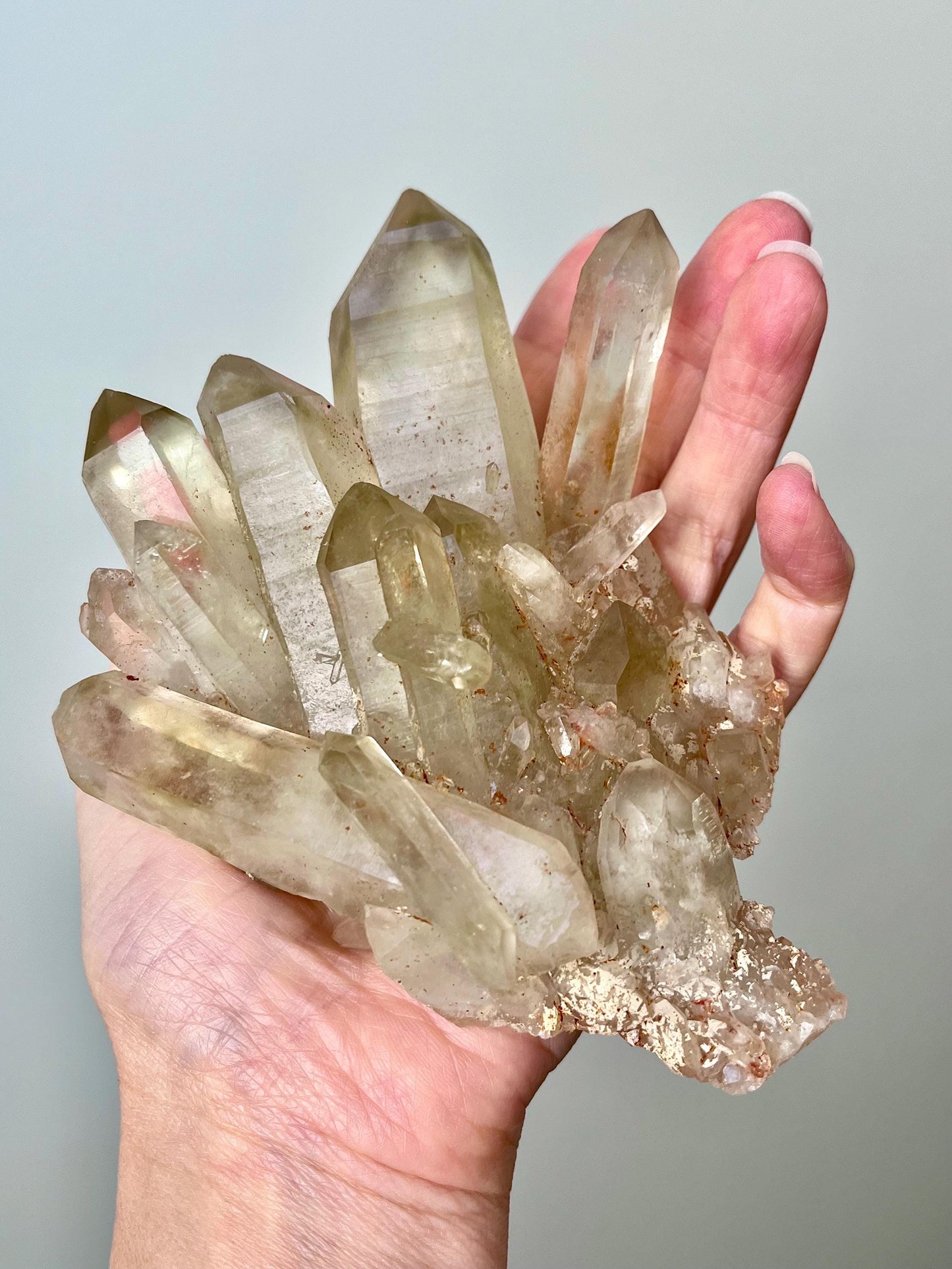 Natural Citrine Cluster with Phantoms & DT points