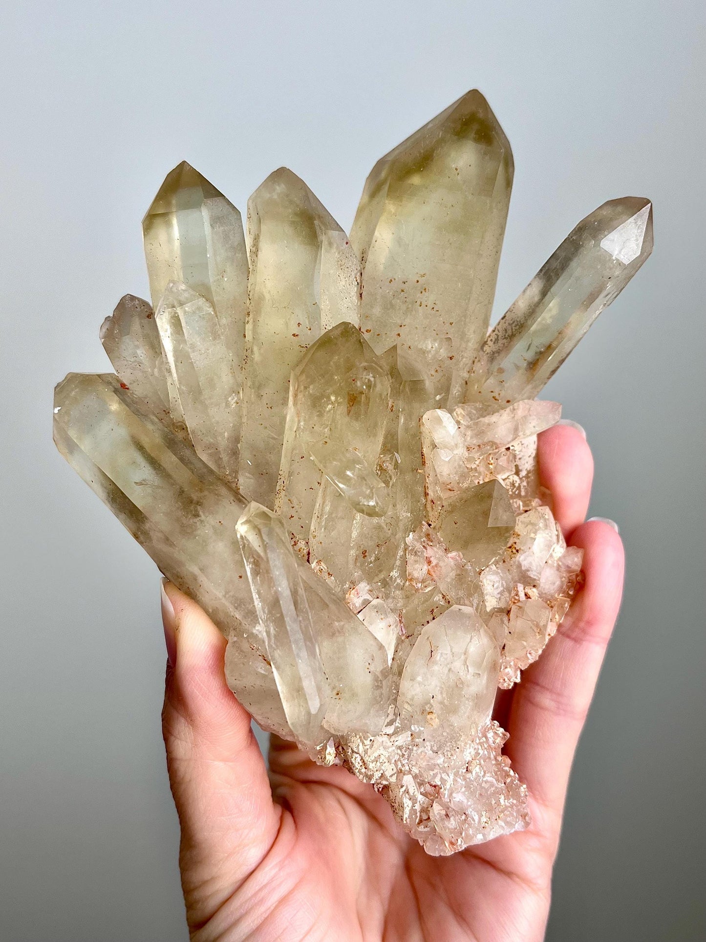 Natural Citrine Cluster with Phantoms & DT points