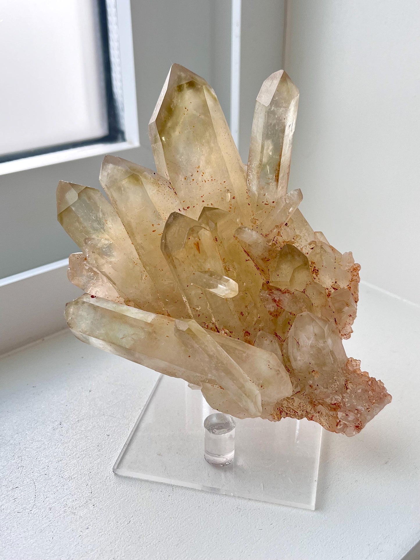 Natural Citrine Cluster with Phantoms & DT points