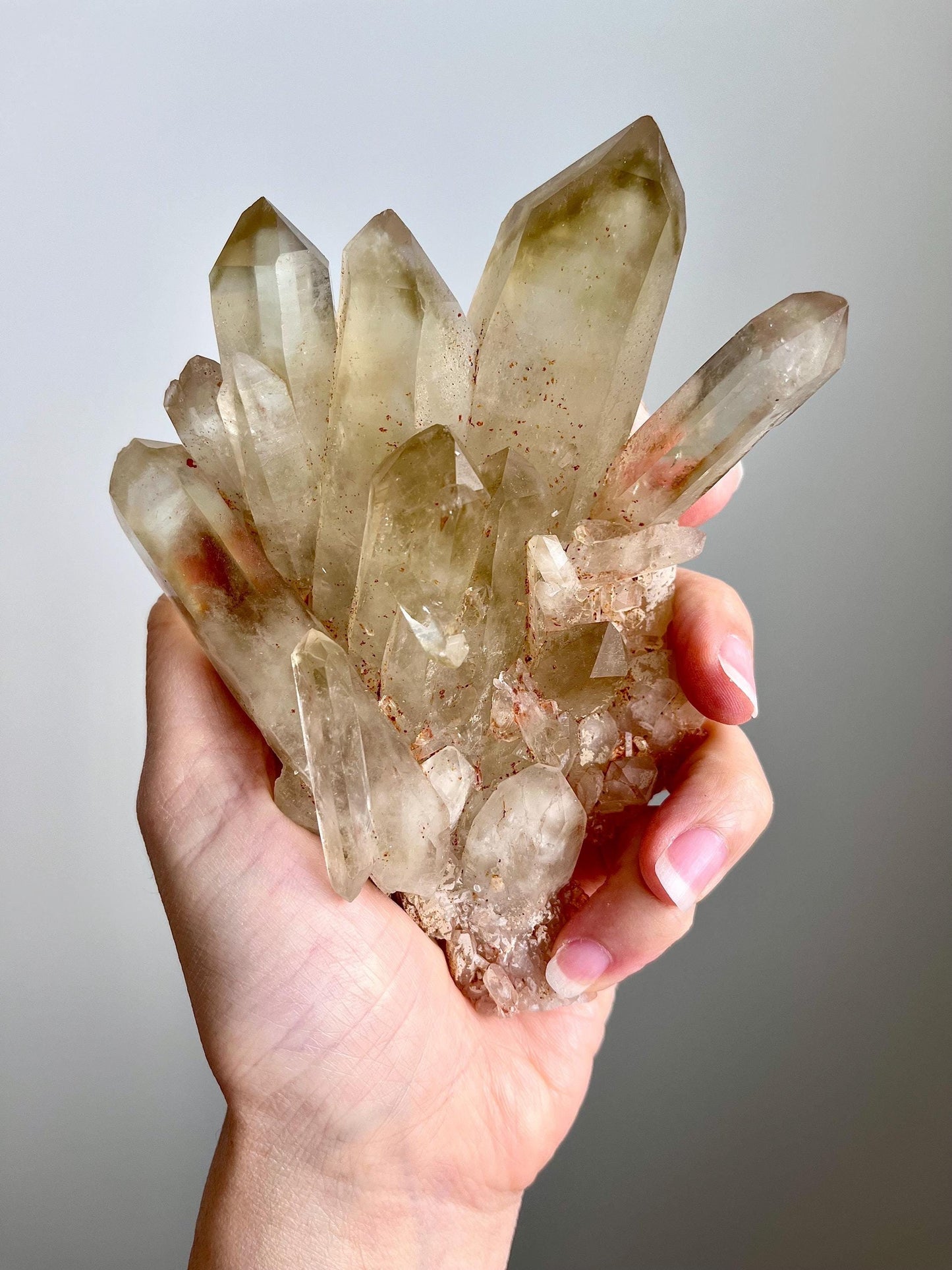 Natural Citrine Cluster with Phantoms & DT points