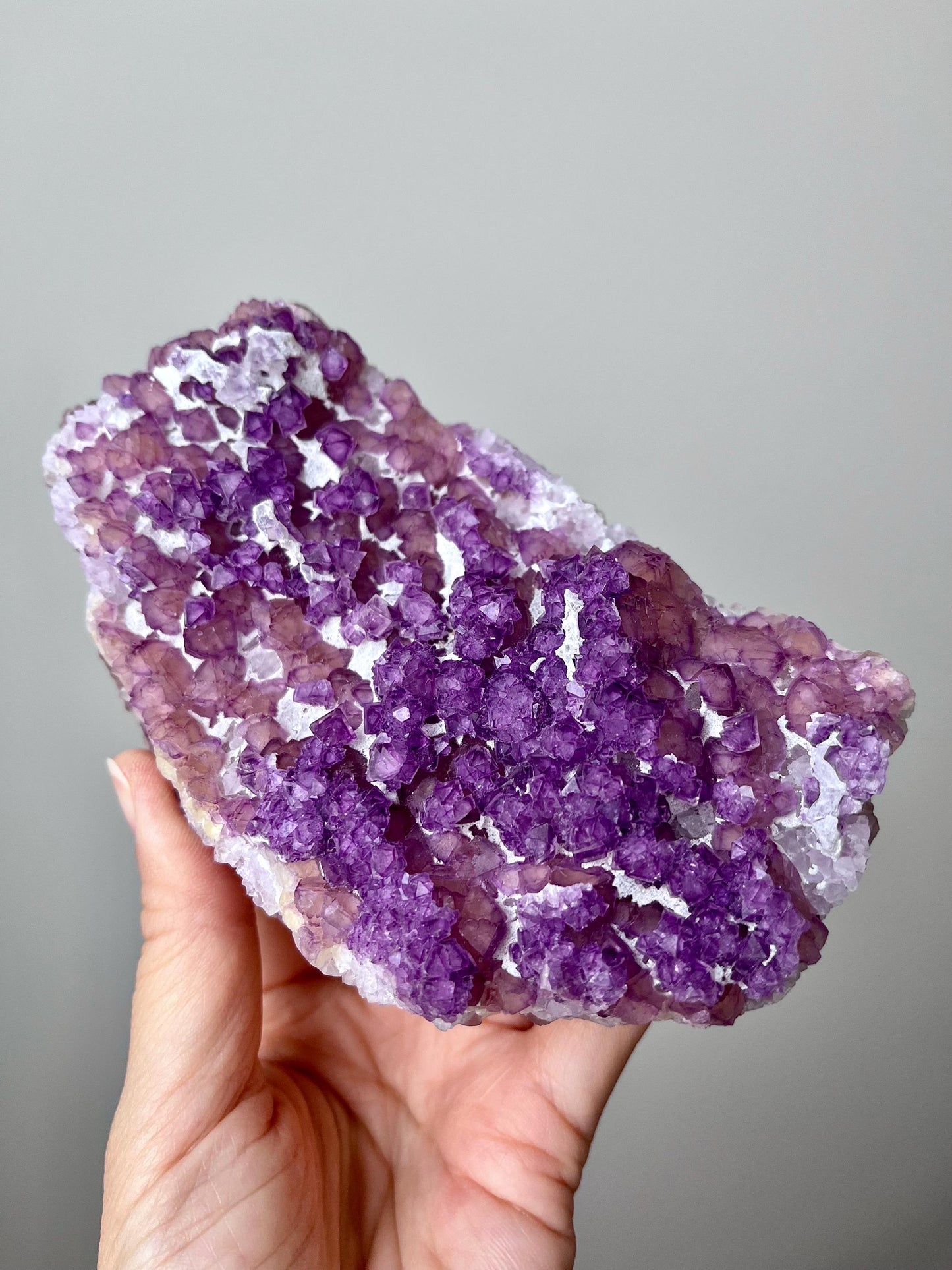 Multi-generation Purple Octahedron Fluorite