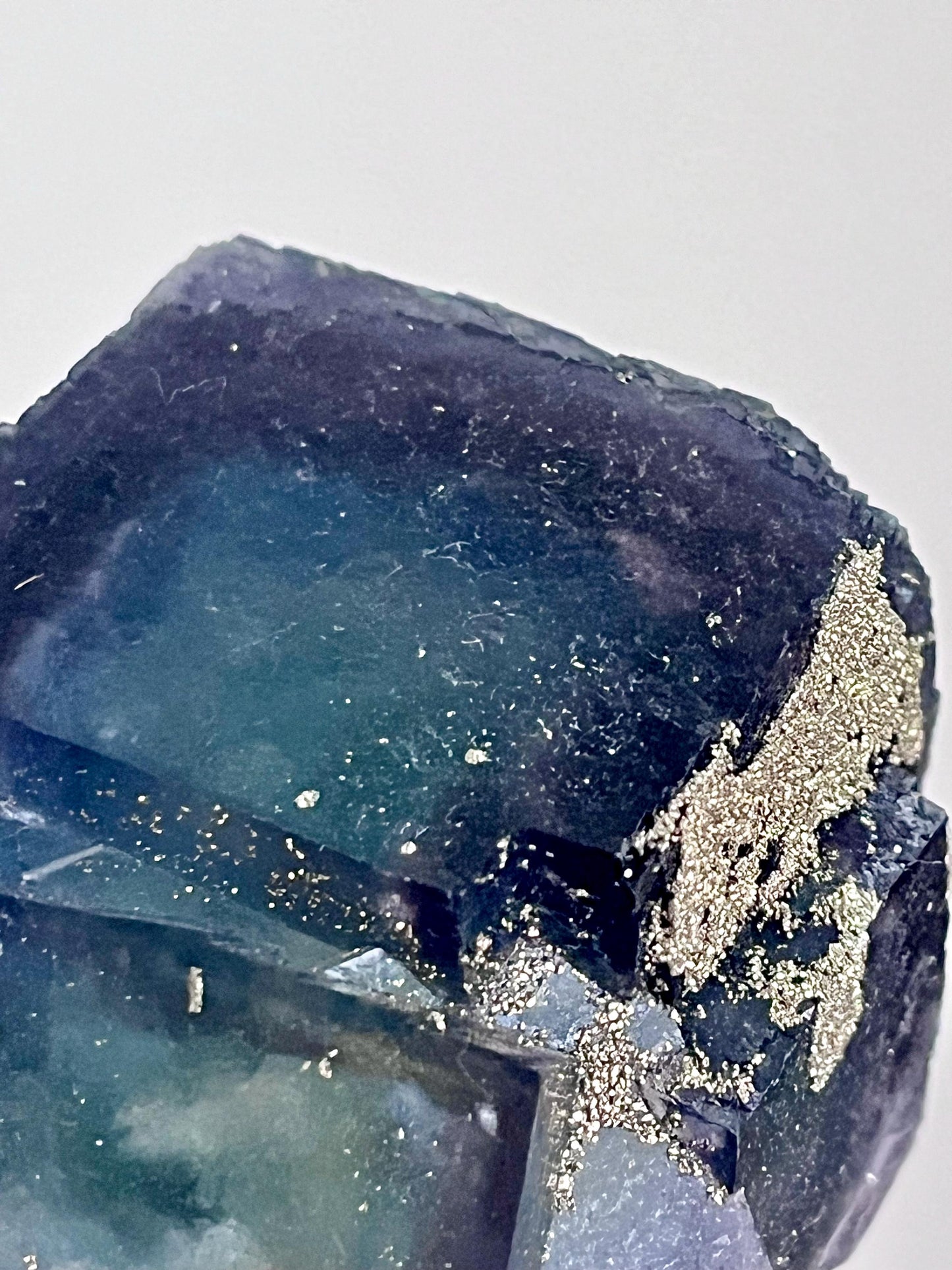 Multicolour Fluorite with Pyrite coatings