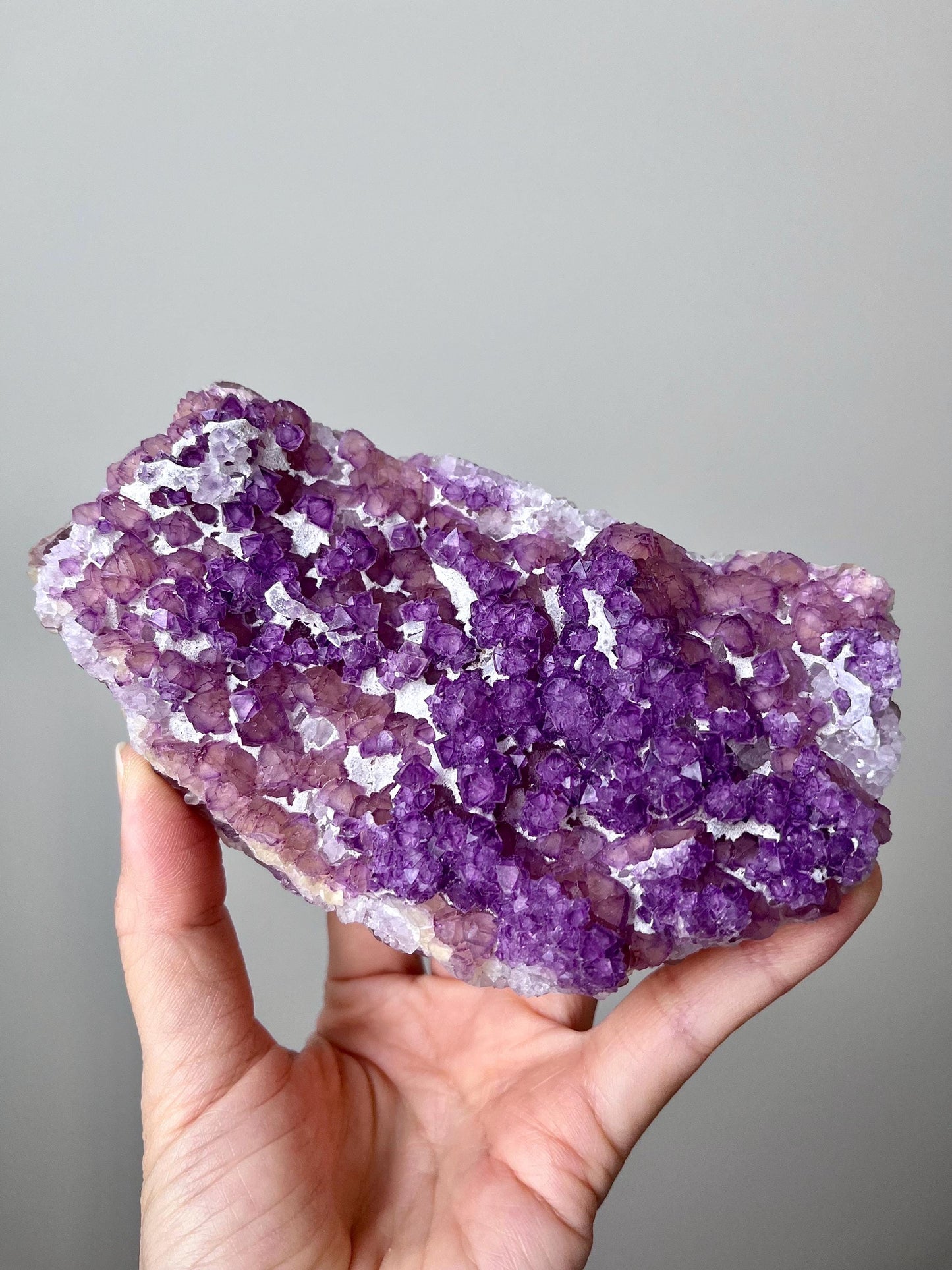 Multi-generation Purple Octahedron Fluorite